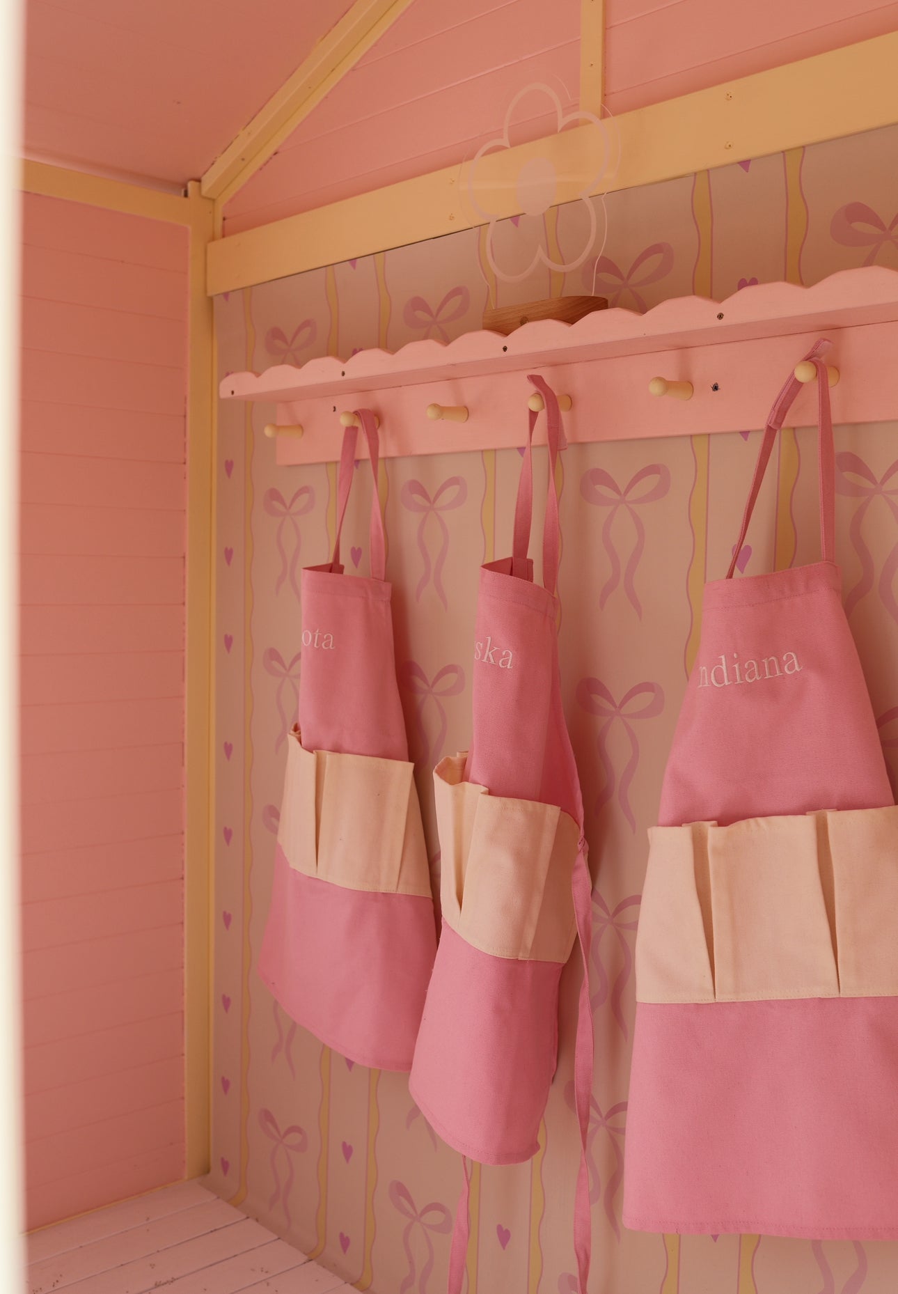 Peel and Stick Bow Wallpaper for Cubby House Interiors