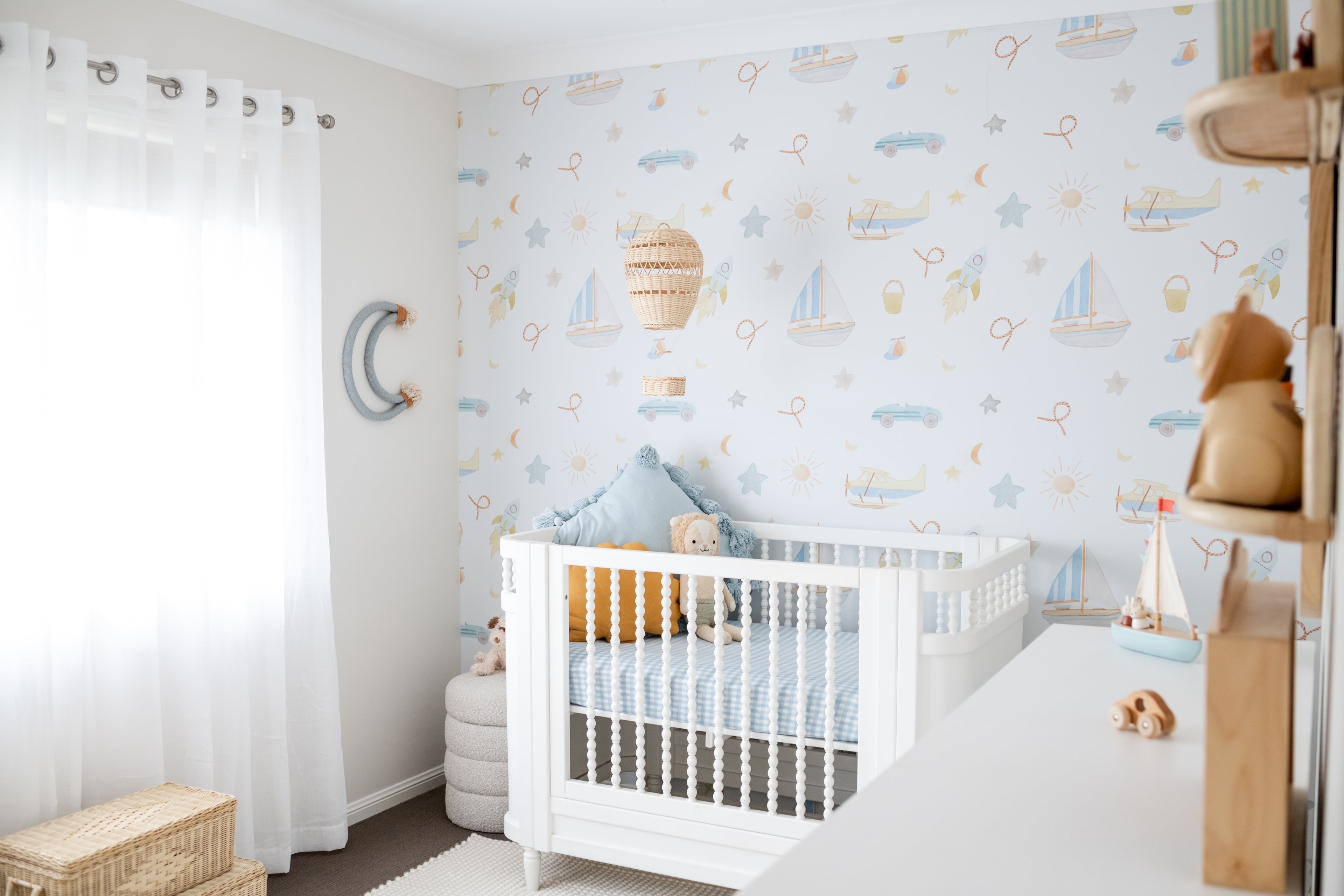 Ahoy Dreamer Peel & Stick Kids Wallpaper