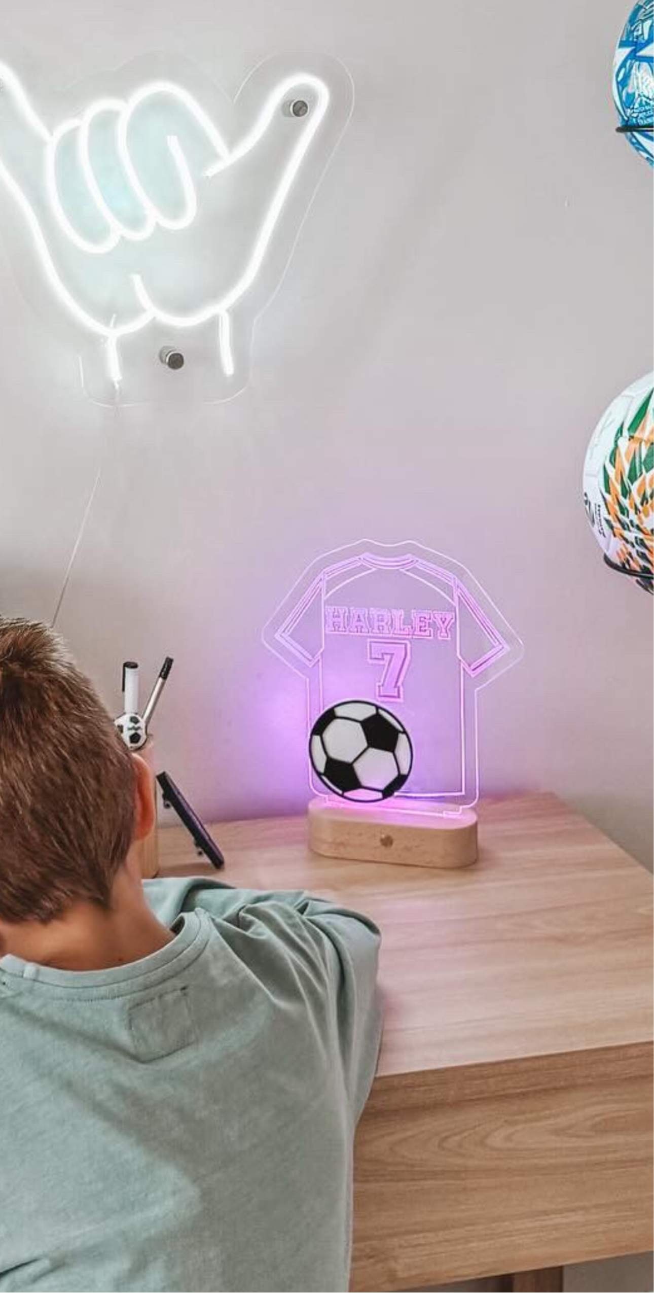 Personalised Soccer Jersey Colour Pop Night Light