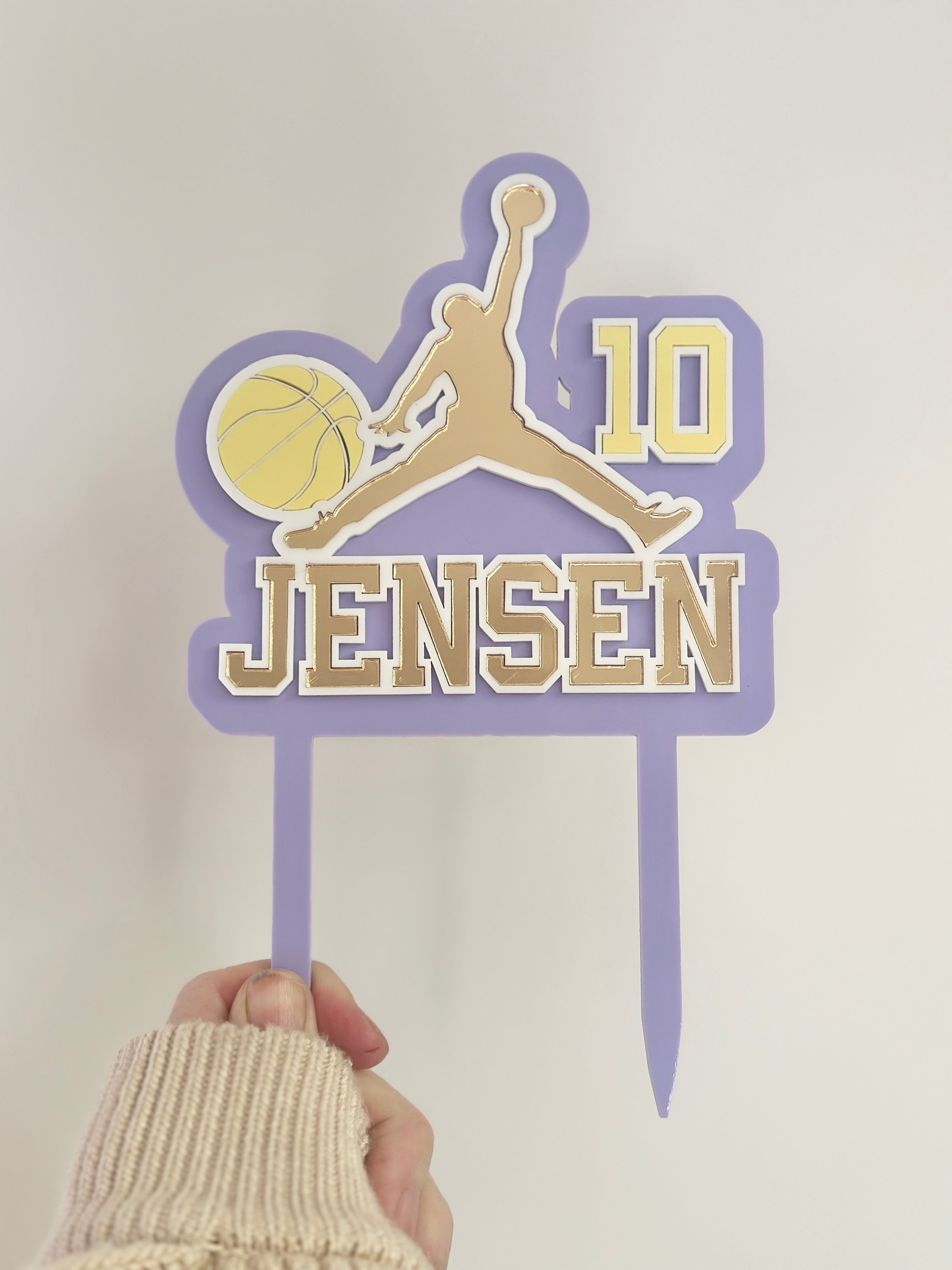 Personalised Basketball Cake Topper β Custom Sports-Themed Cake Decoration