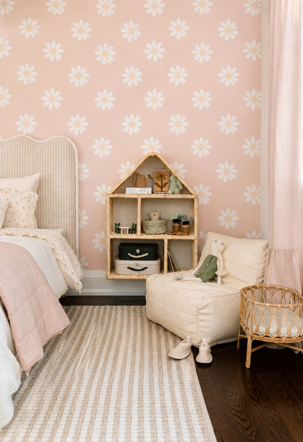 Pretty Daisy Peel & Stick Kids Wallpaper