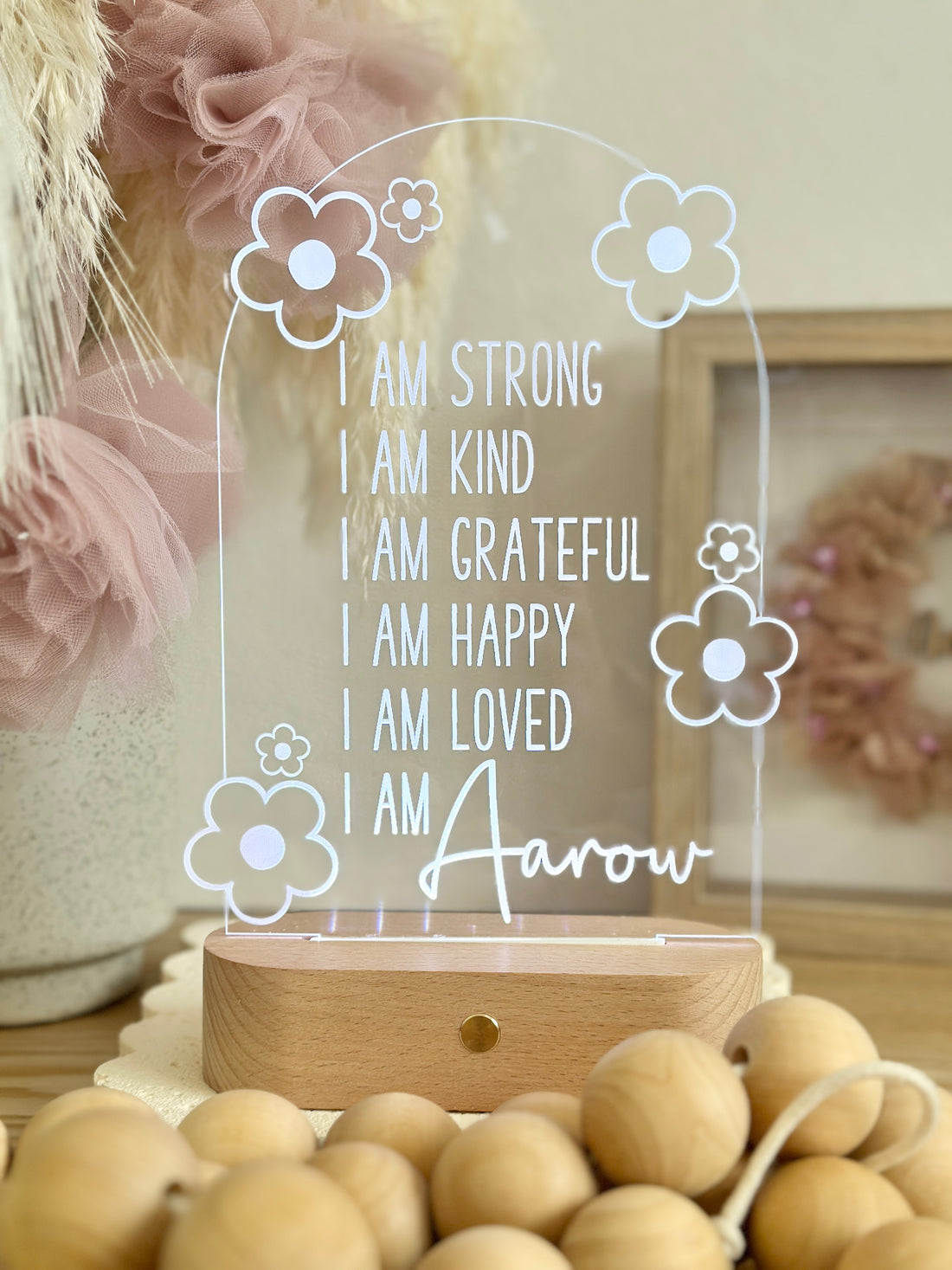 Positive Affirmations Night Light – Personalised LED Lamp