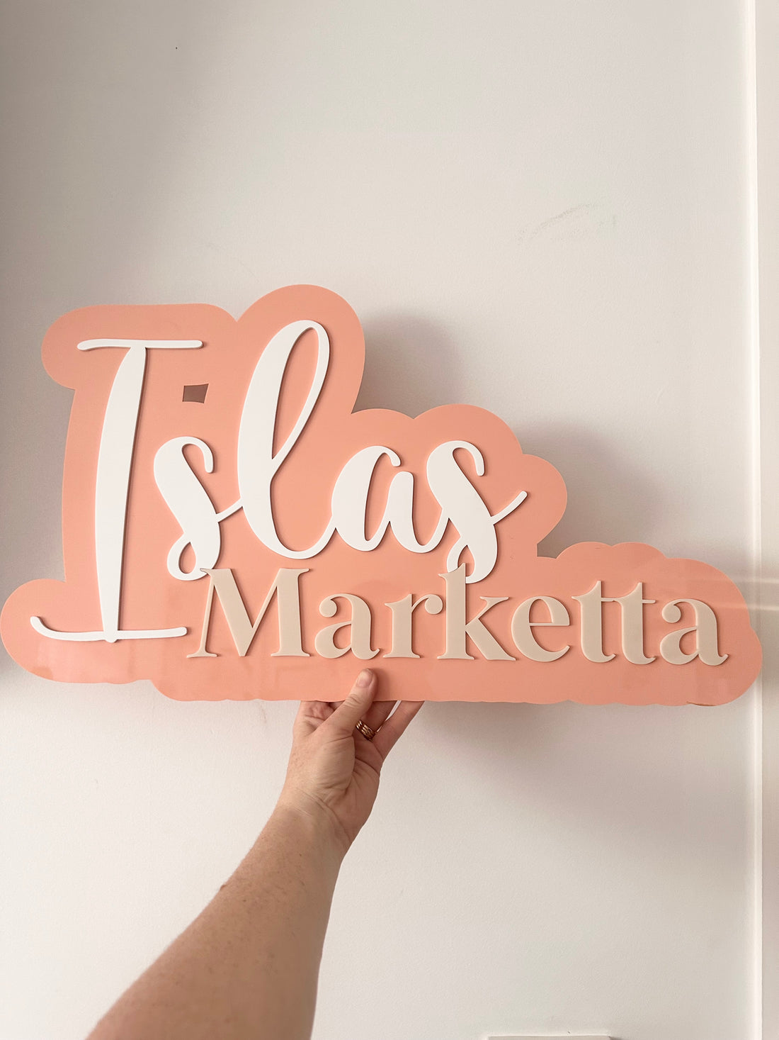 Personalised XL Two Name Plaque  – Custom Acrylic Name Plaque