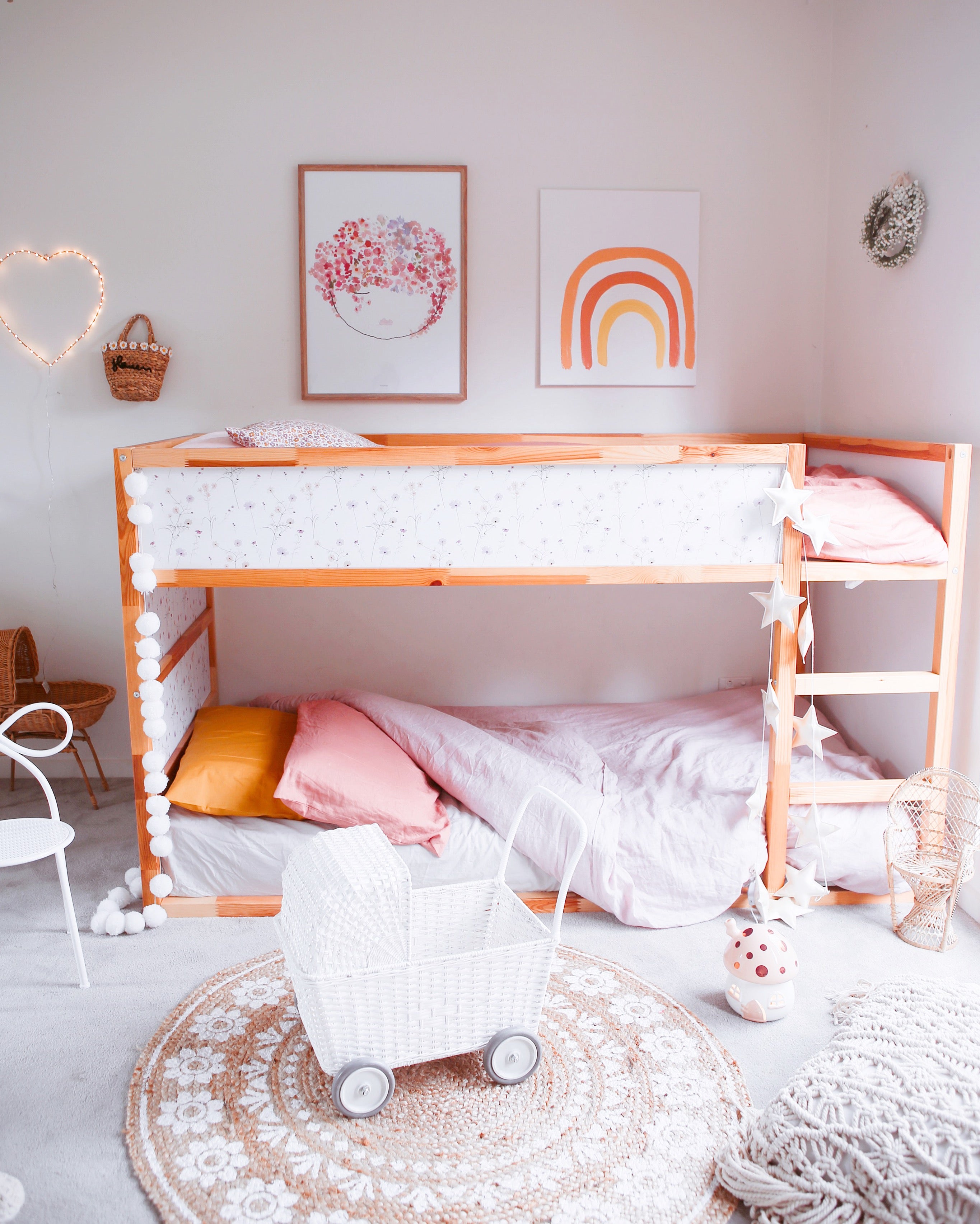 IKEA KURA Bed Hack extra piece (Short) CHOOSE ANY WALLPAPER DESIGN