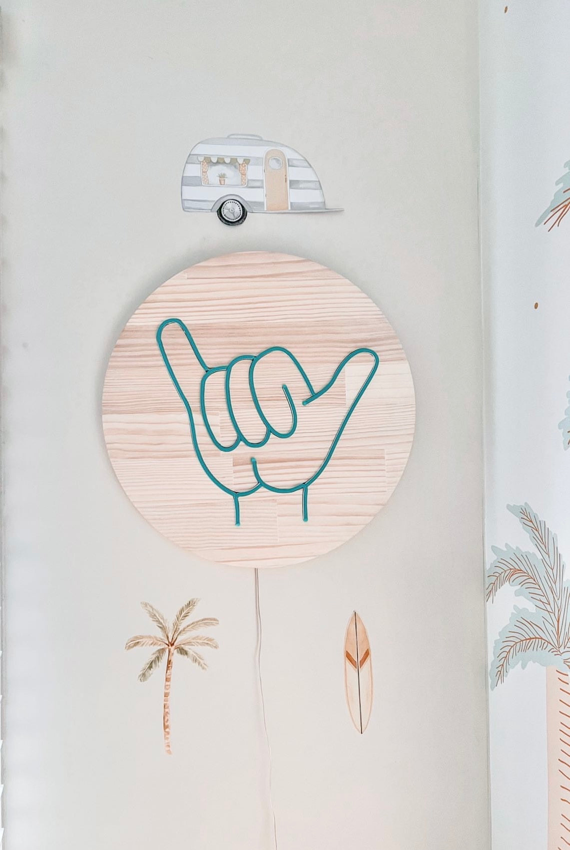 Shaka Wooden Neon Sign