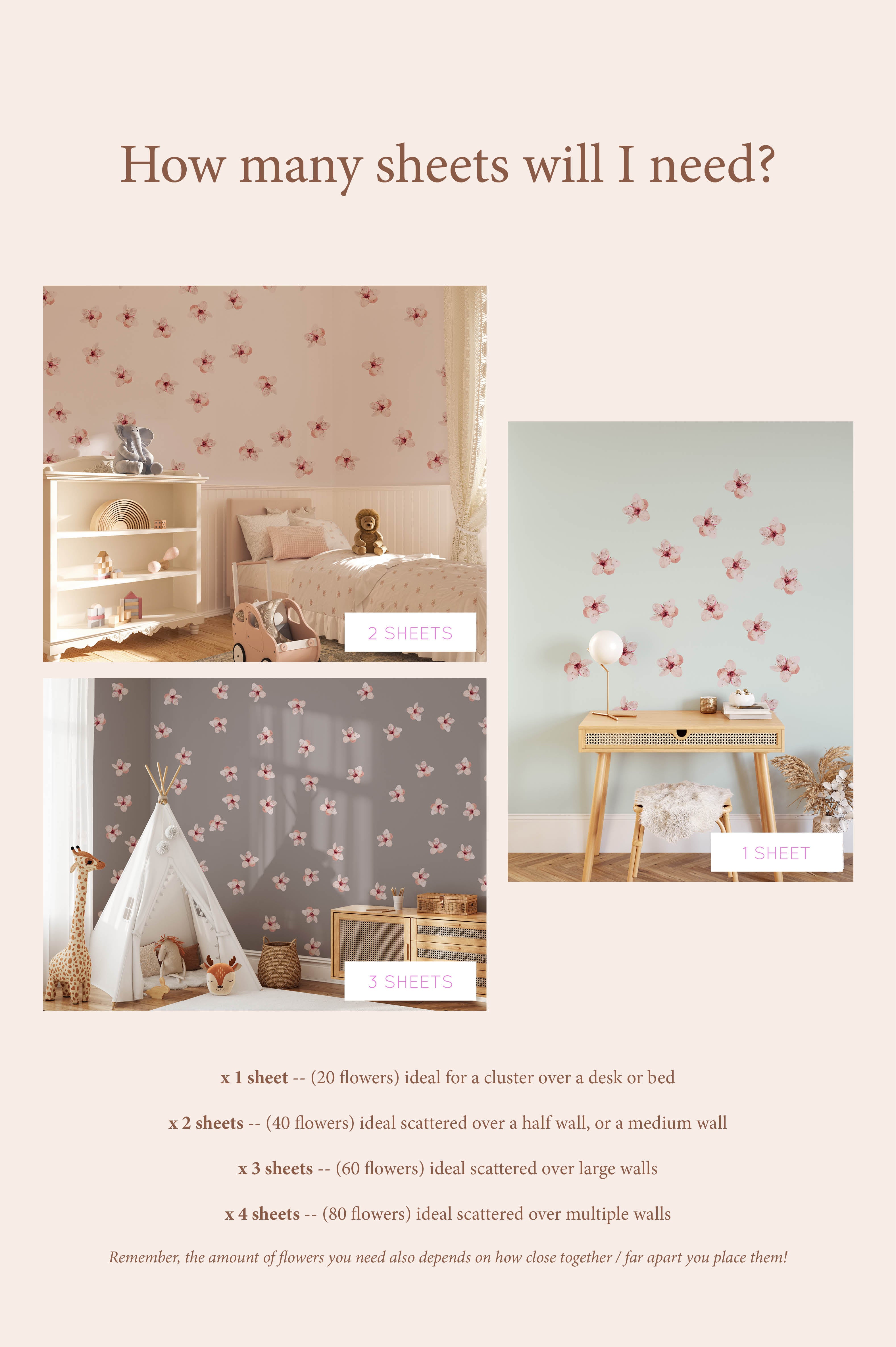 Lila Flower Wall Decals by Talia Designs