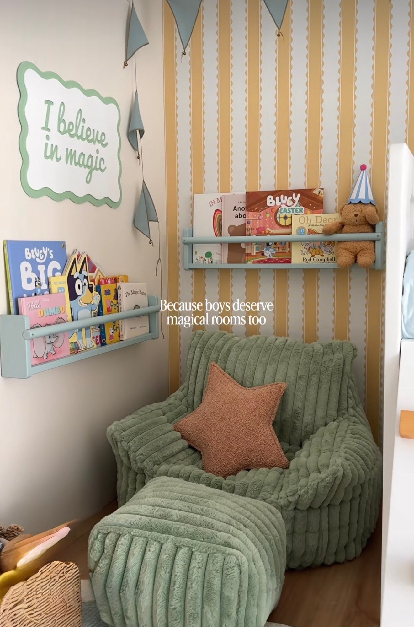 Mavi’s Stripes with a Twist Peel & Stick Kids Wallpaper