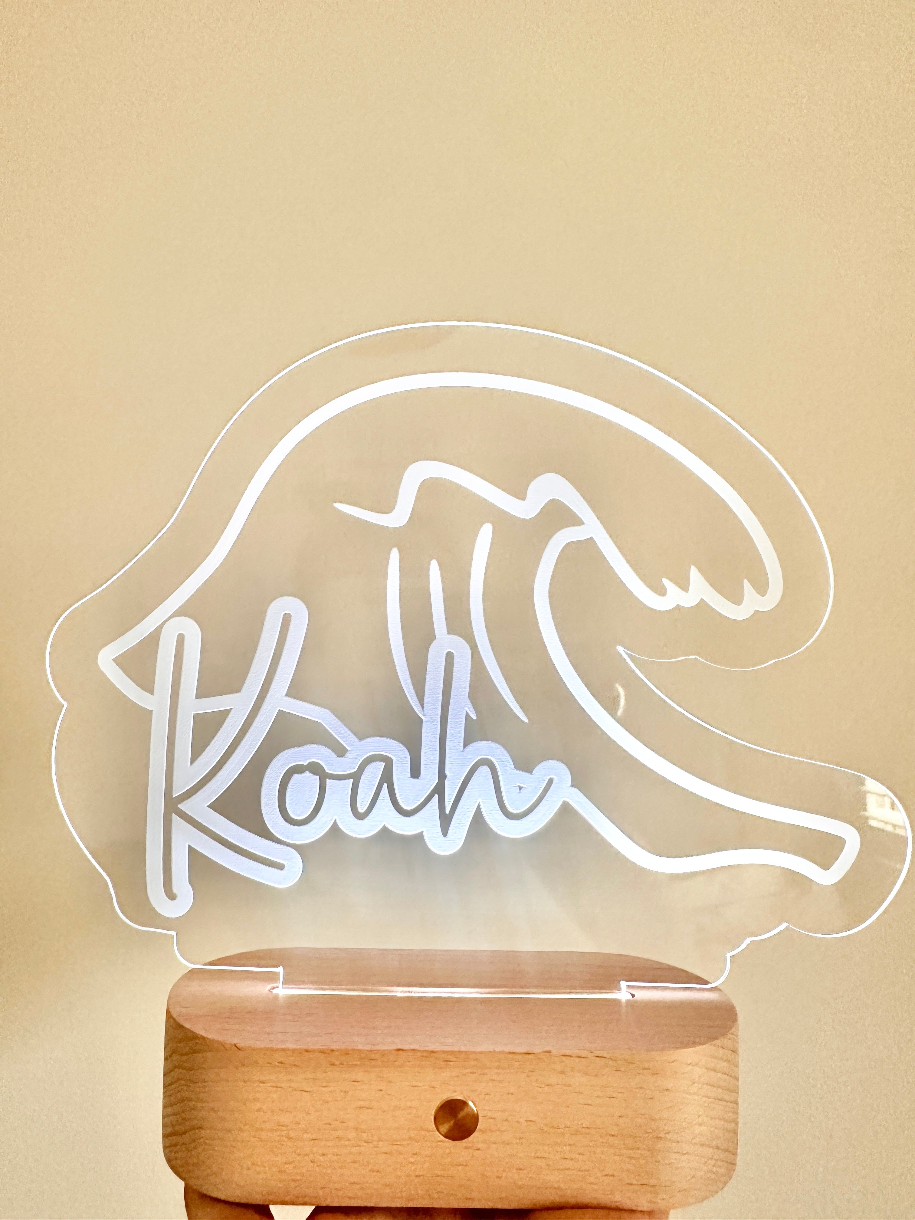 Personalised Wave Night Light โ Custom LED Lamp