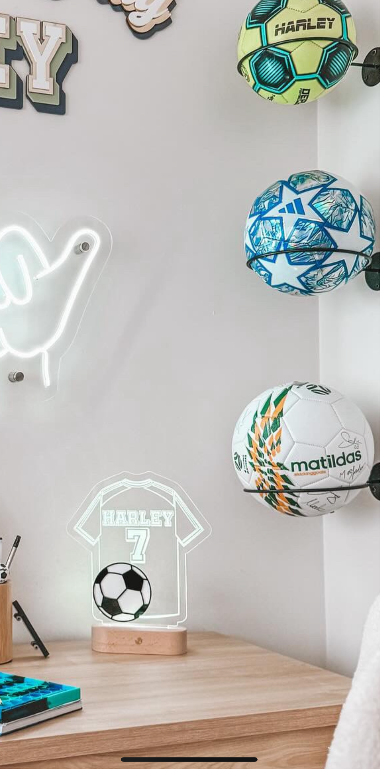 Personalised Soccer Jersey Colour Pop Night Light