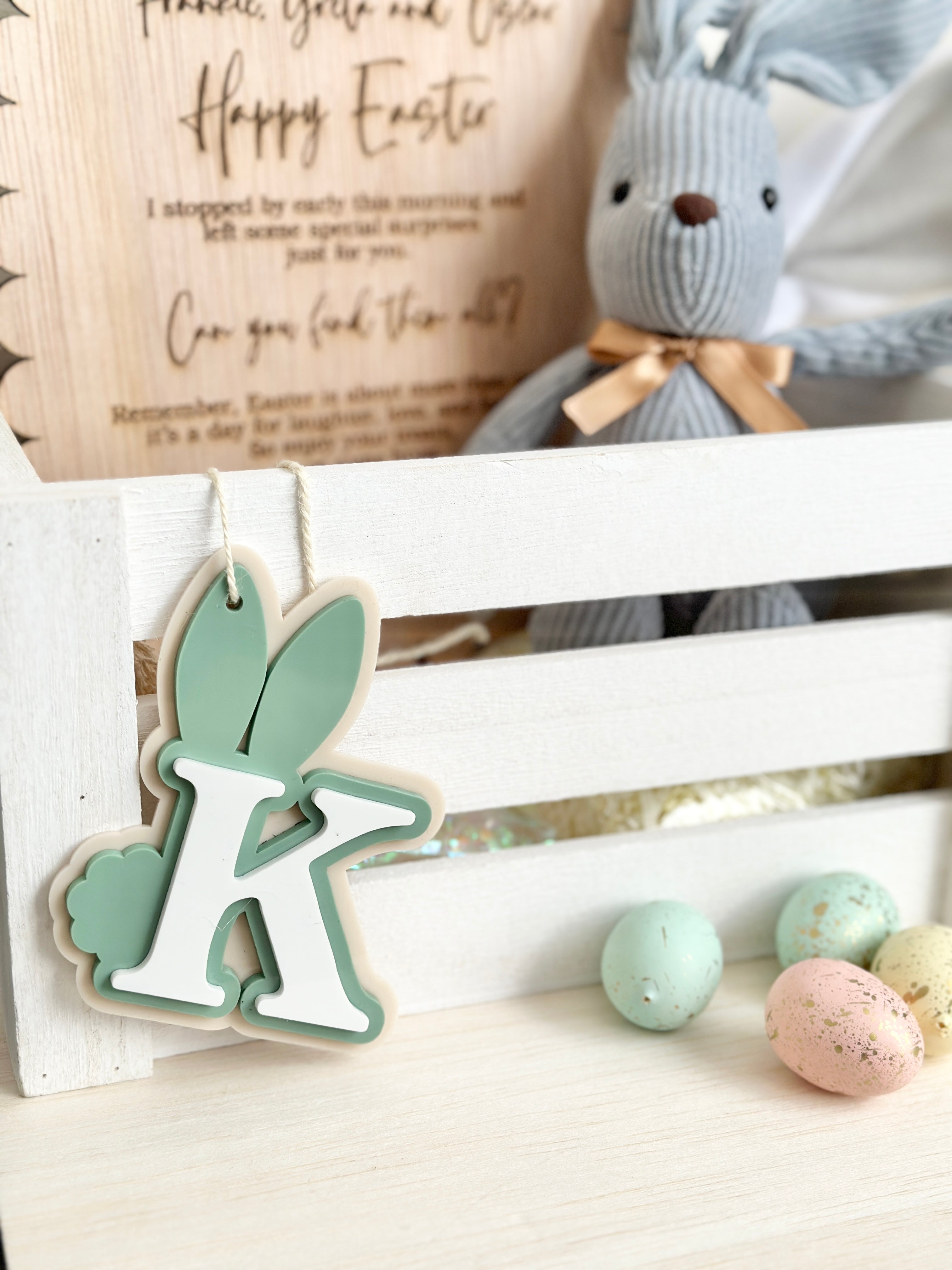 Personalised Bunny Letter Tag