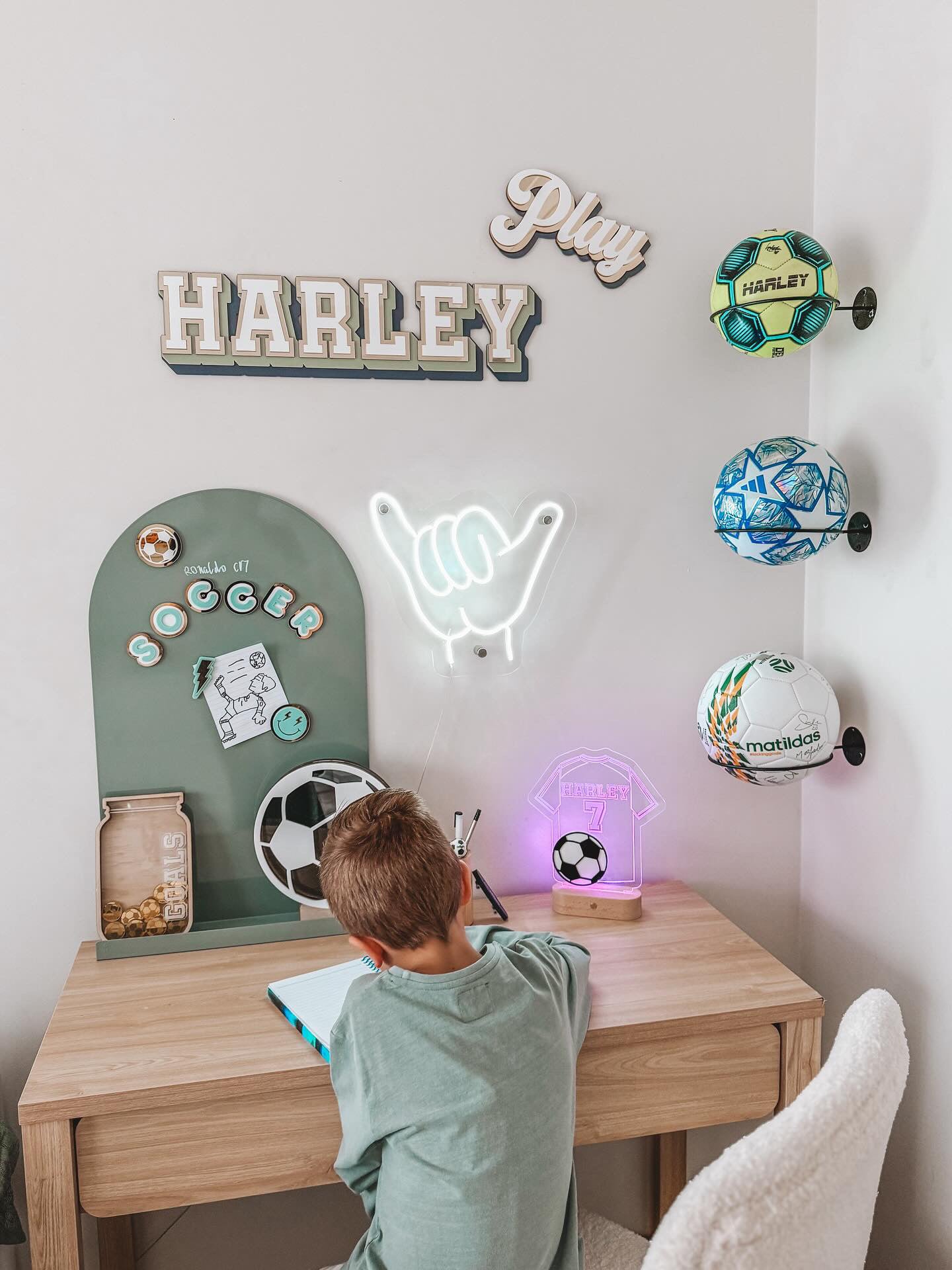 Personalised Soccer Jersey Colour Pop Night Light