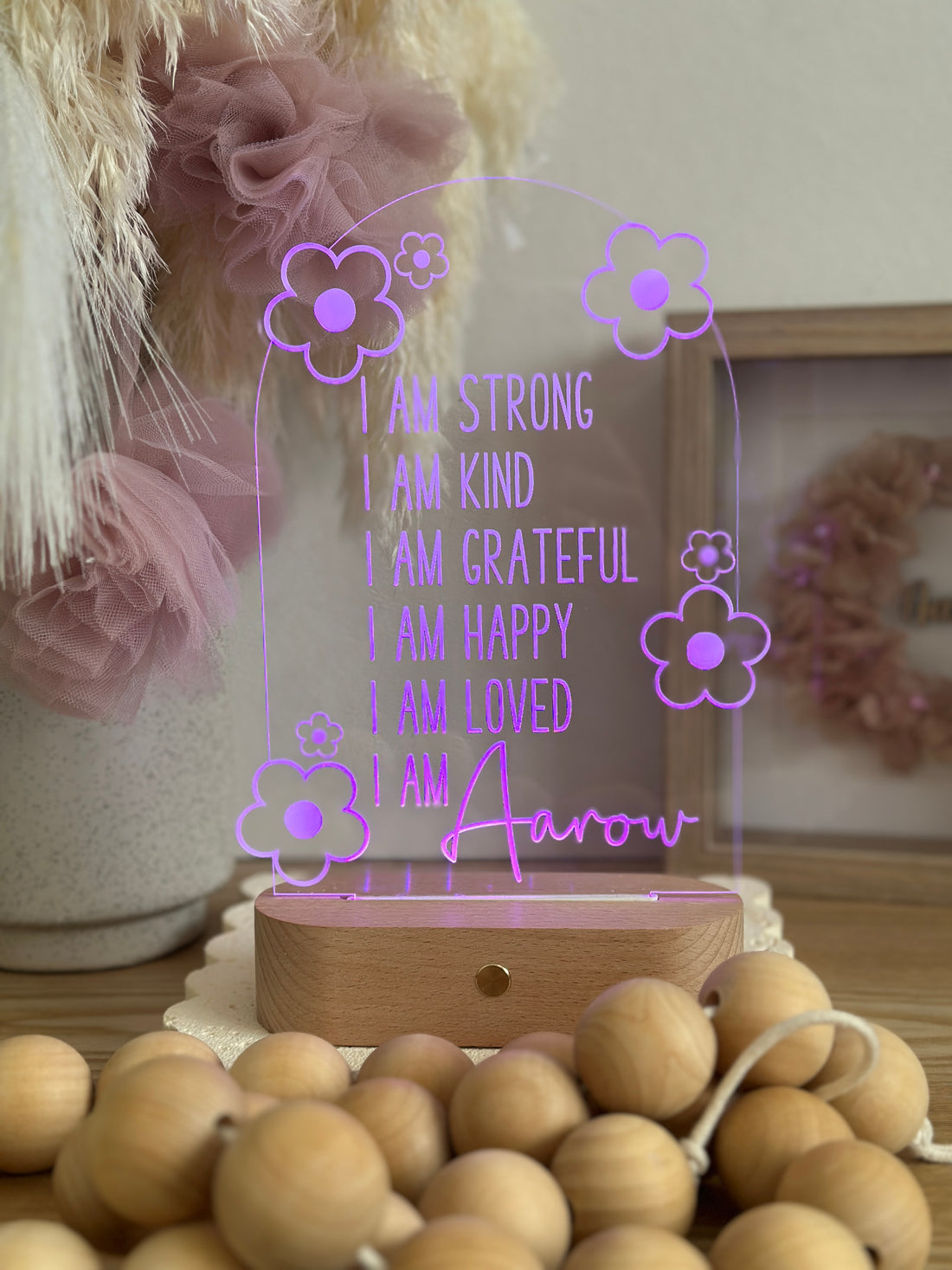 Positive Affirmations Night Light – Personalised LED Lamp