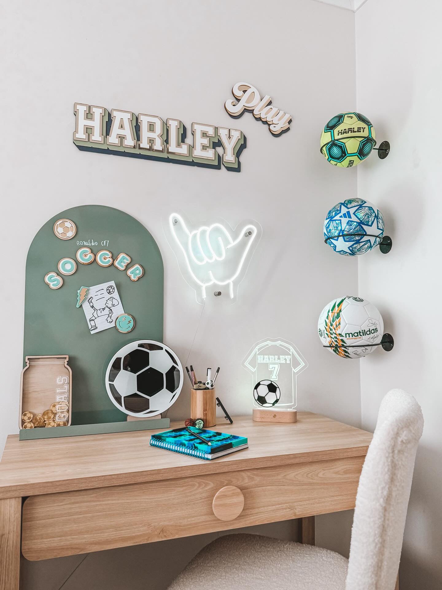 Personalised Soccer Jersey Colour Pop Night Light