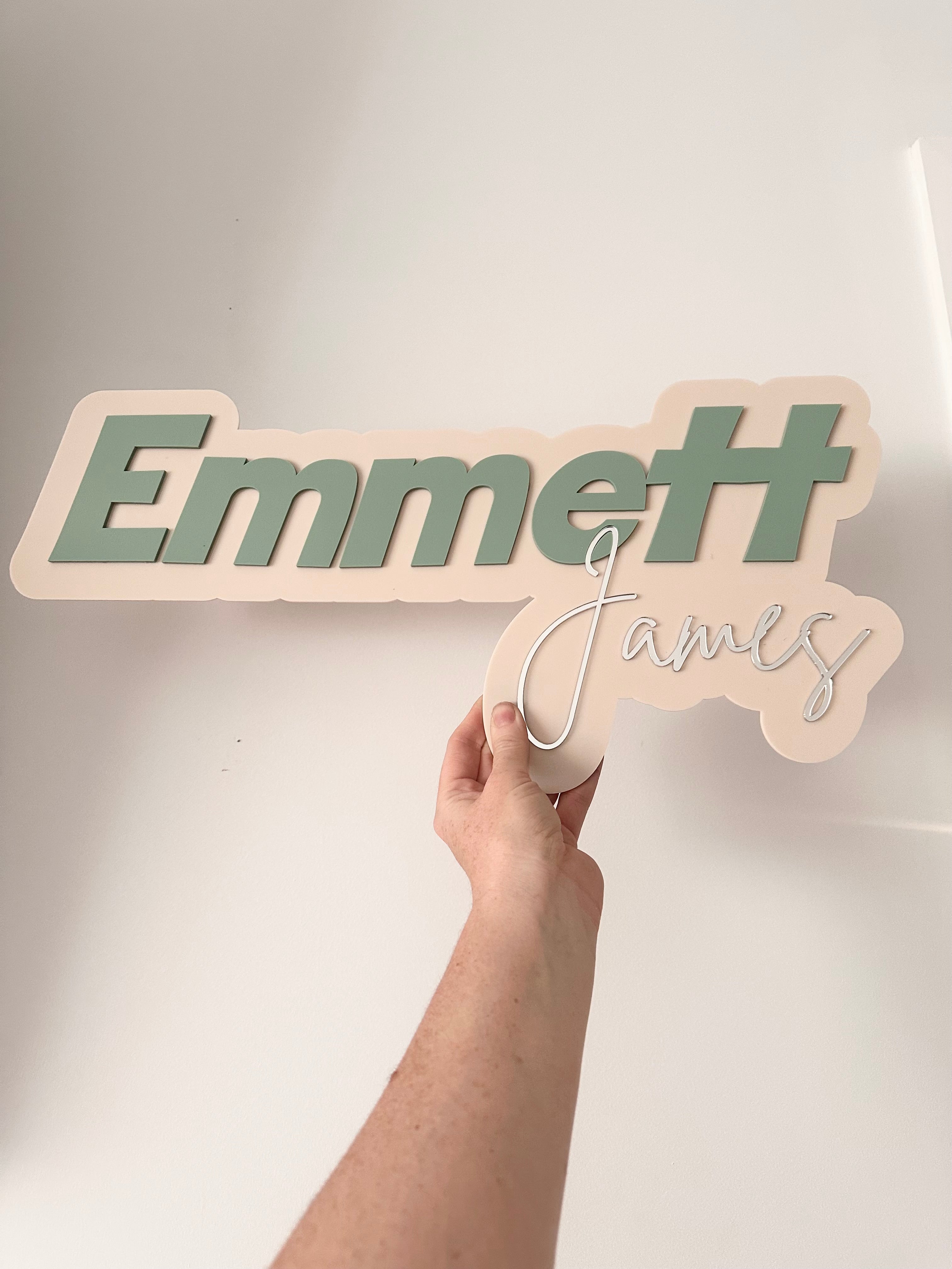 Personalised XL Two Name Plaque  β Custom Acrylic Name Plaque