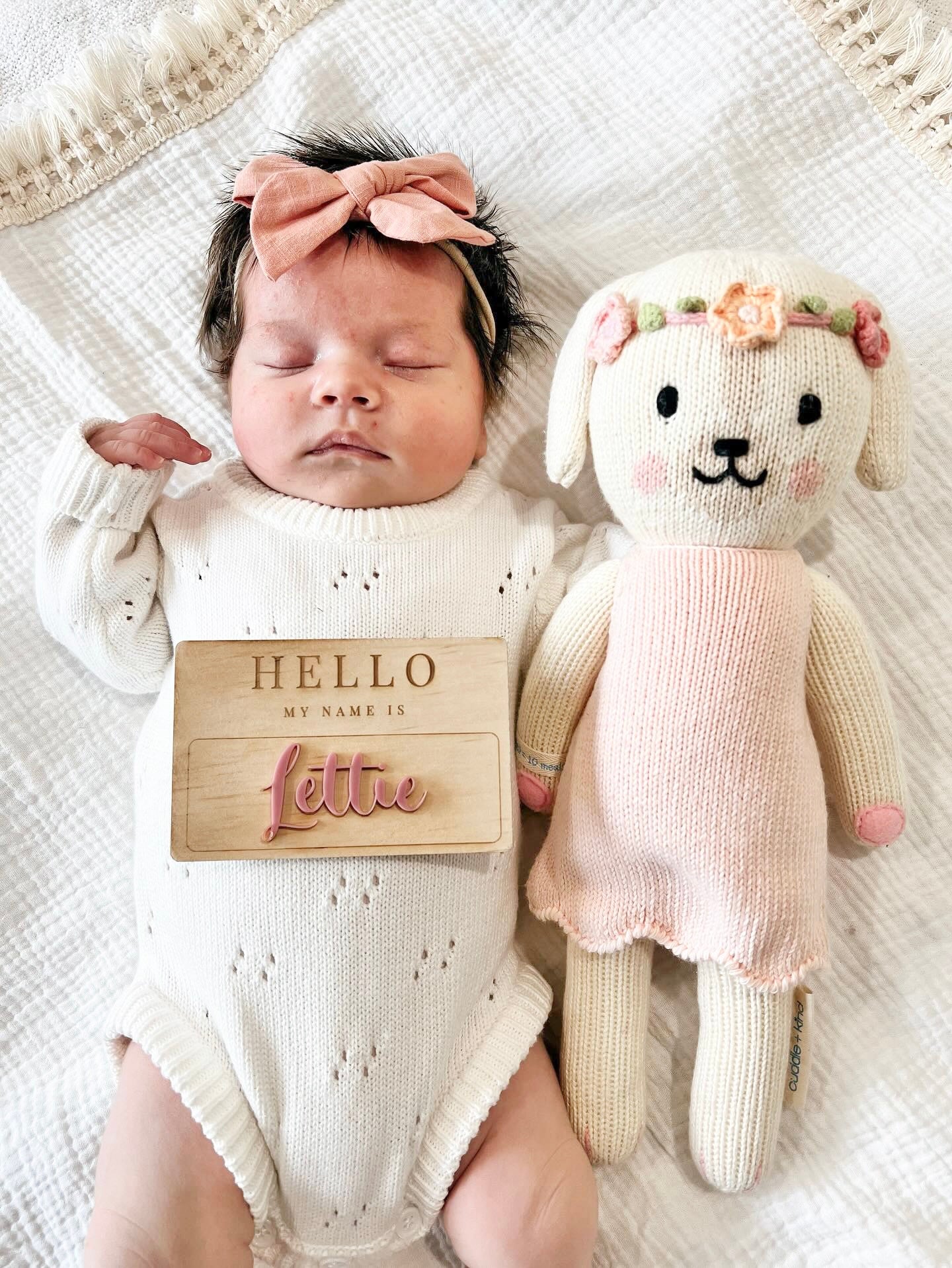 Personalised Wooden Baby Name Announcement Plaque