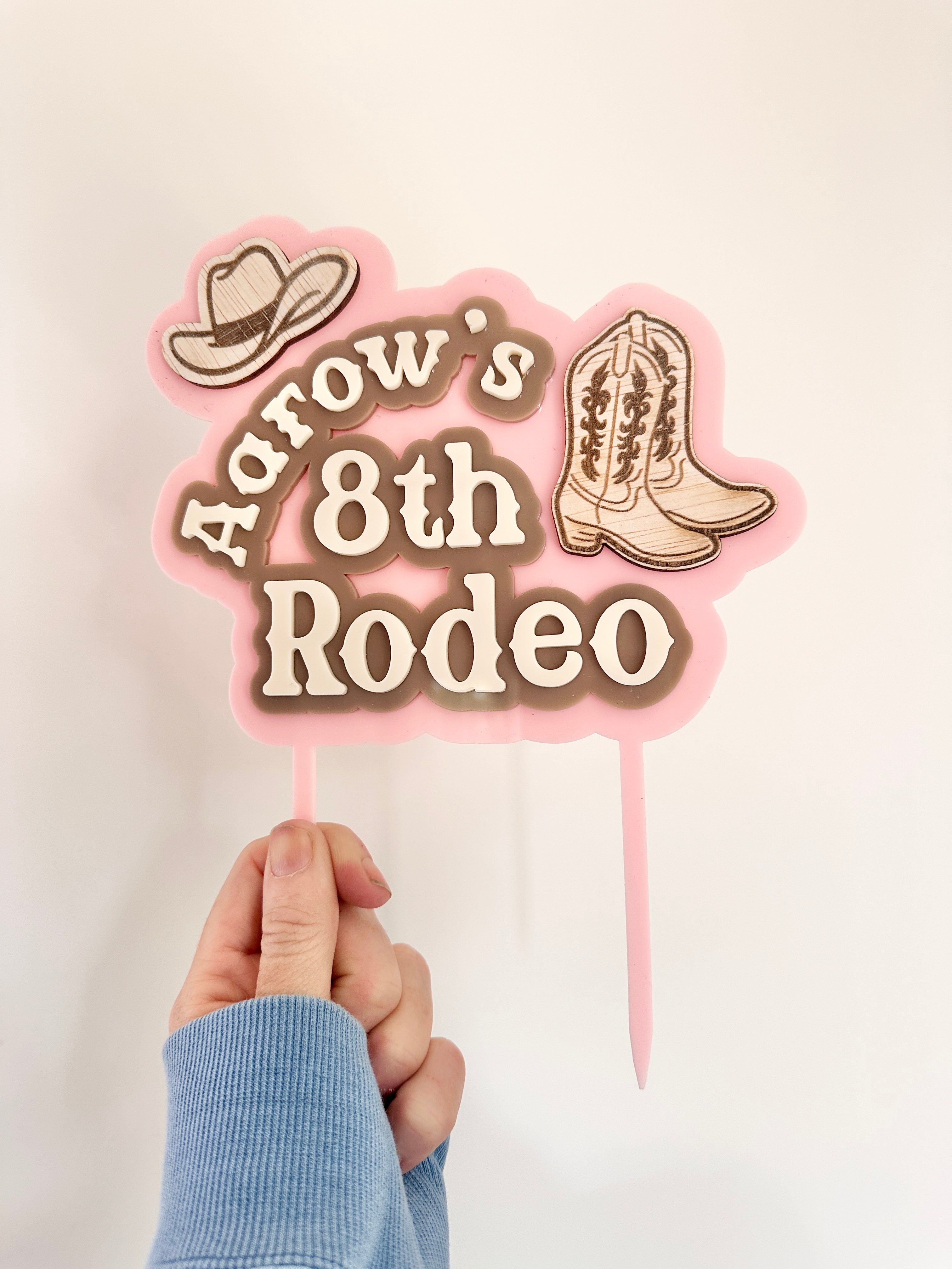 Personalised Rodeo Cake Topper – Western Party Decoration for Kids