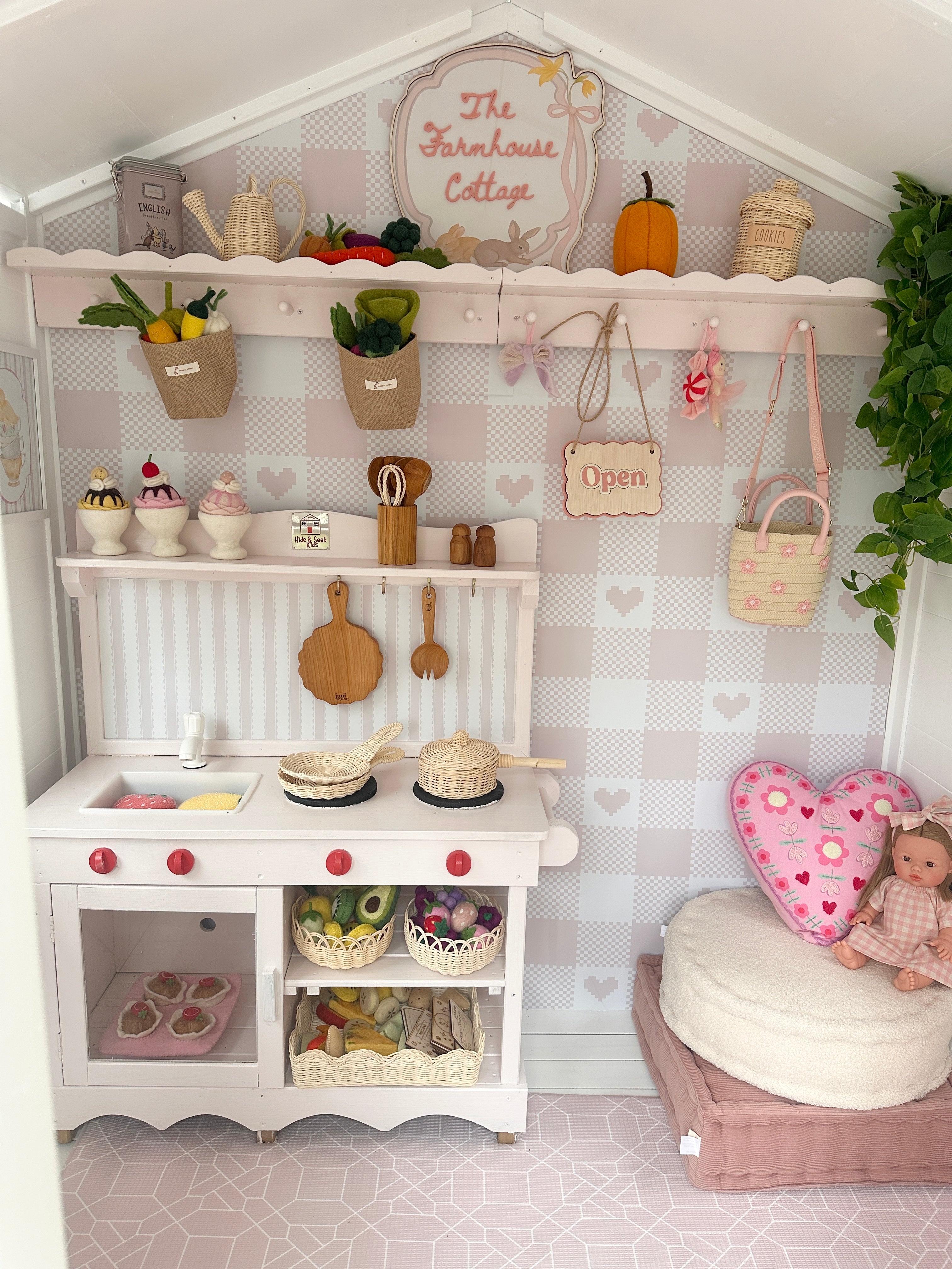 Peel and Stick Gingham Wallpaper for Play Kitchens and Kids Spaces