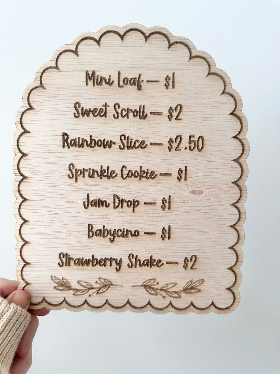 Wooden Bakery Menu Sign