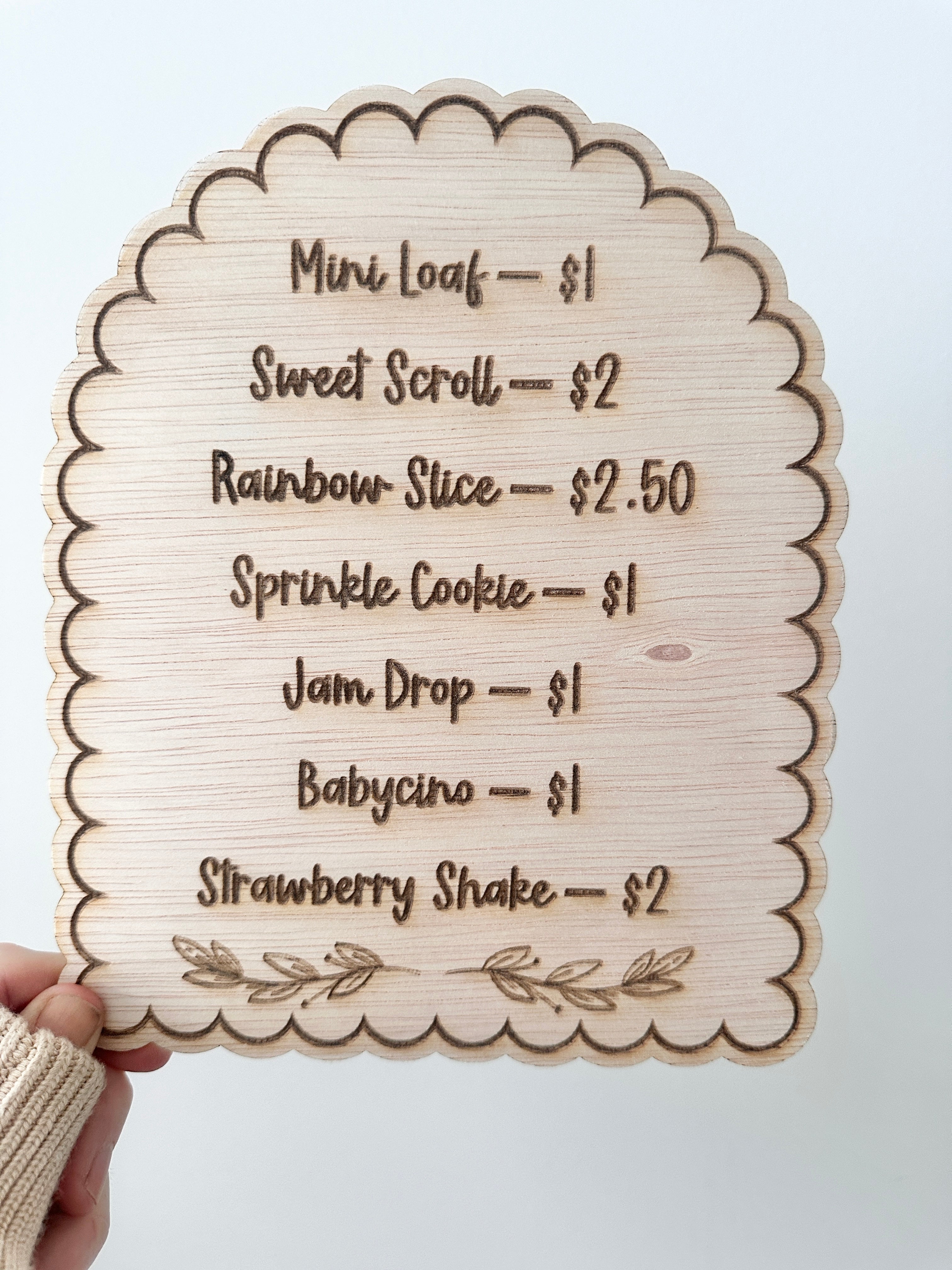 Wooden Bakery Menu Sign