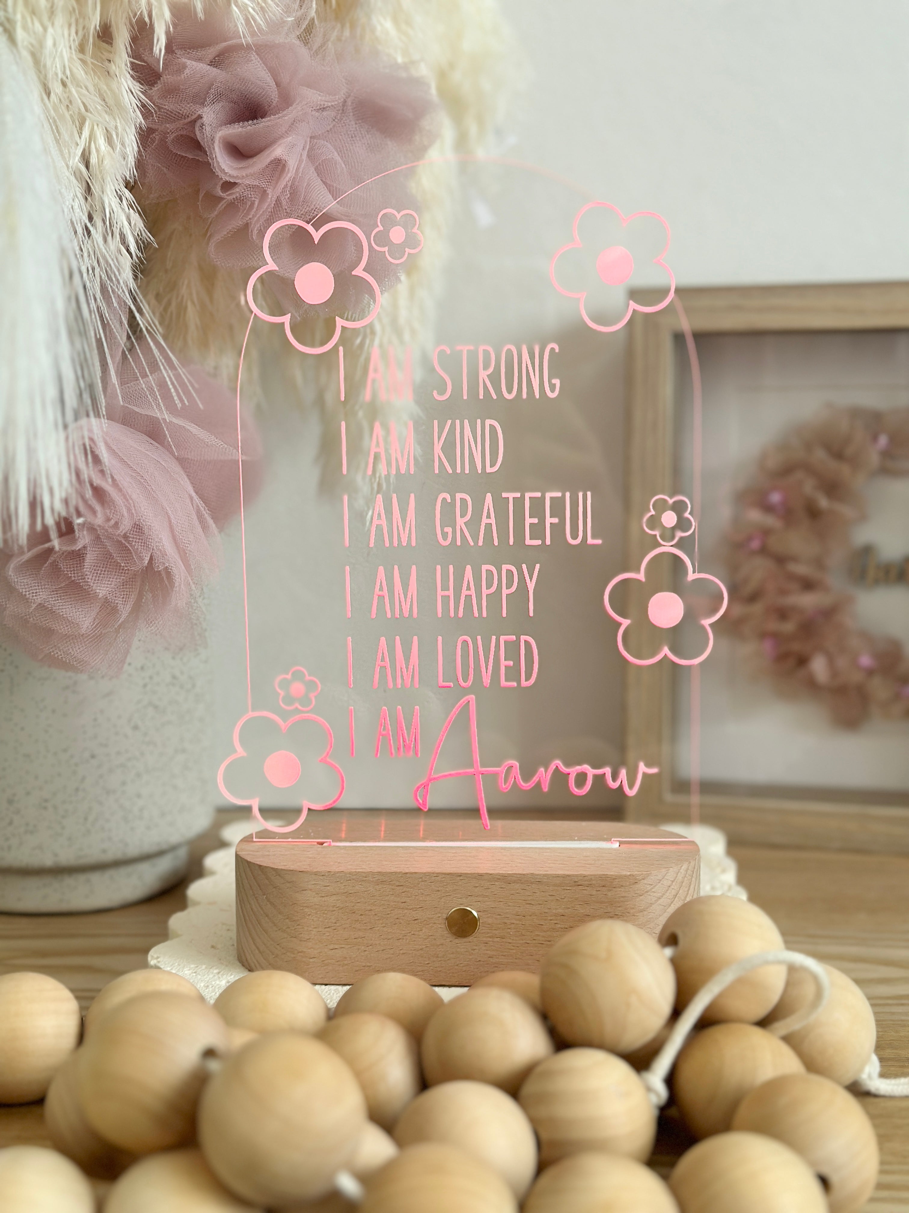 Positive Affirmations Night Light – Personalised LED Lamp