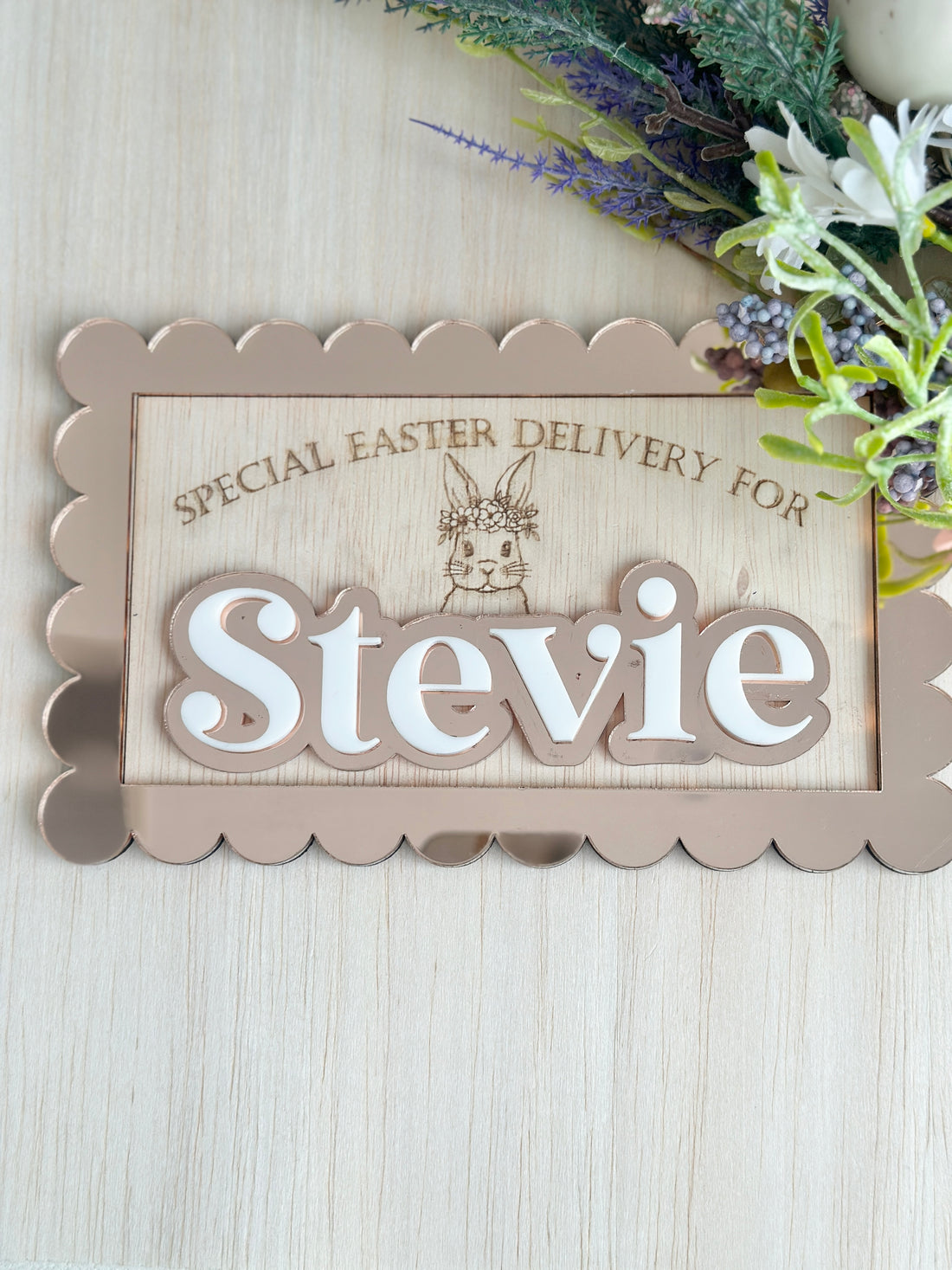 Personalised Easter Bunny Crate Plaque