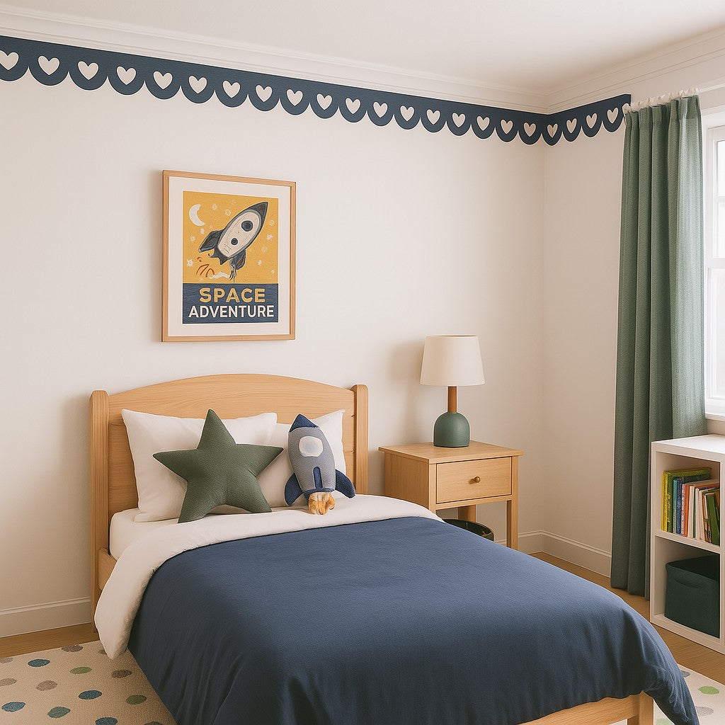 Heart Scallop Border Decal