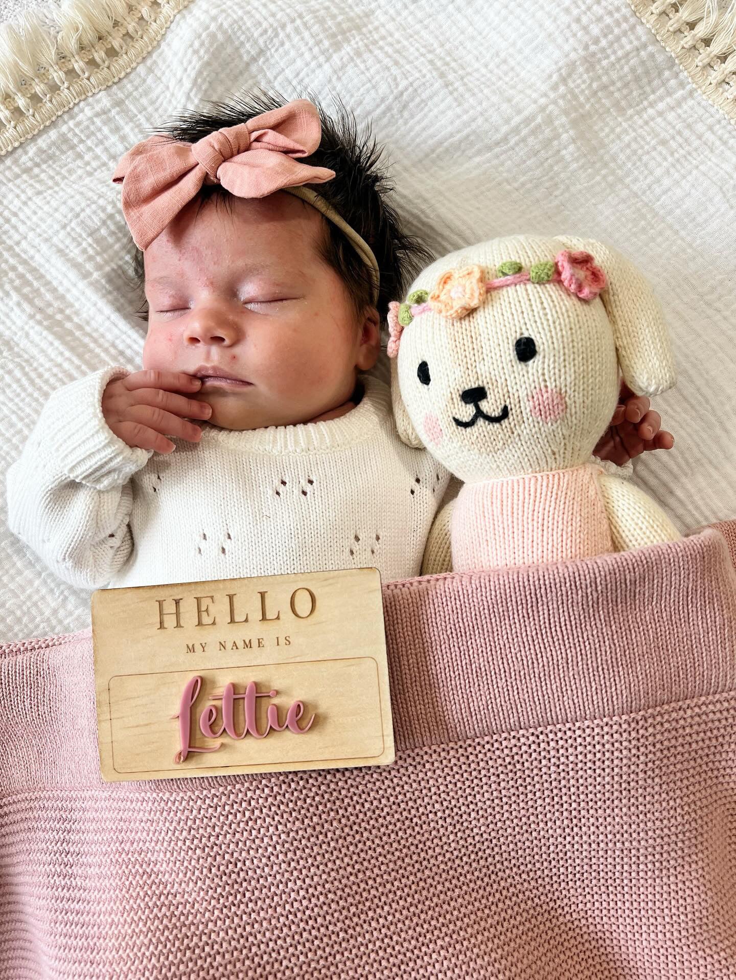 Personalised Wooden Baby Name Announcement Plaque