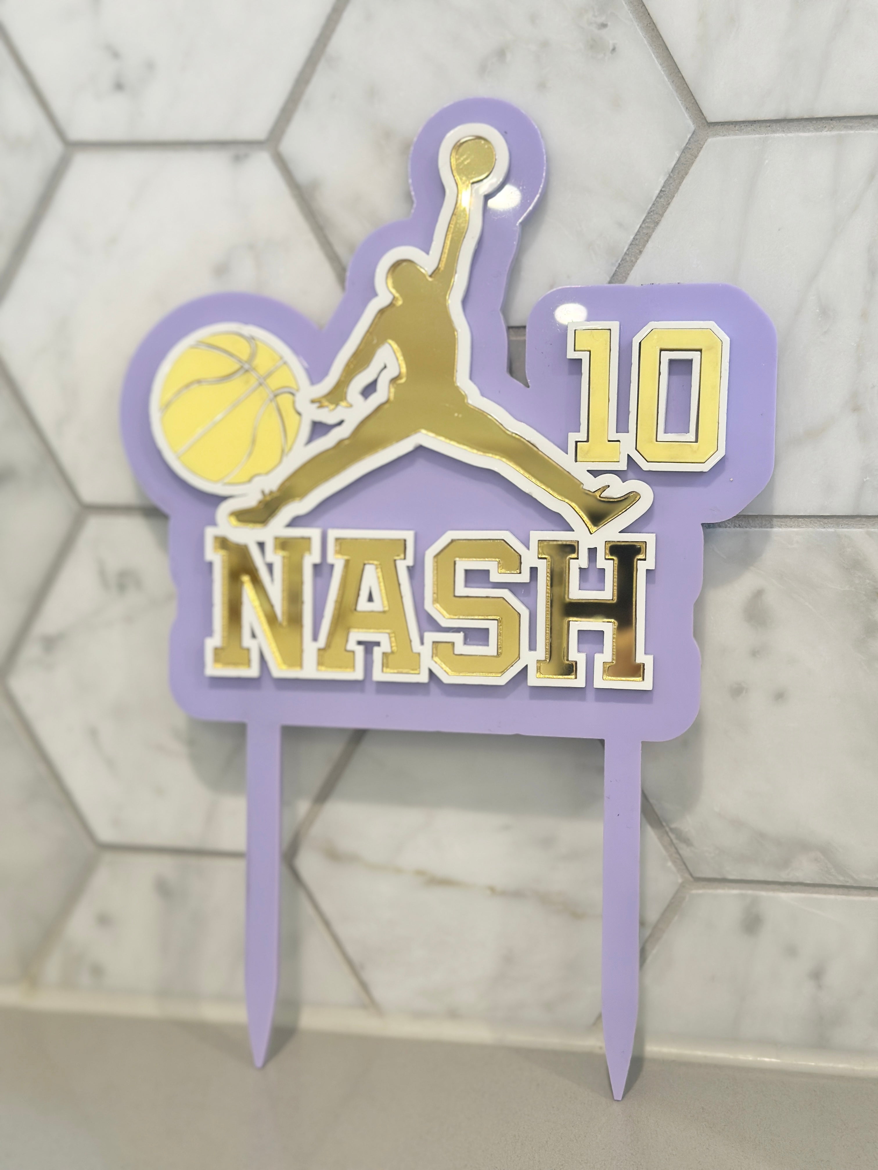 Personalised Basketball Cake Topper β Custom Sports-Themed Cake Decoration