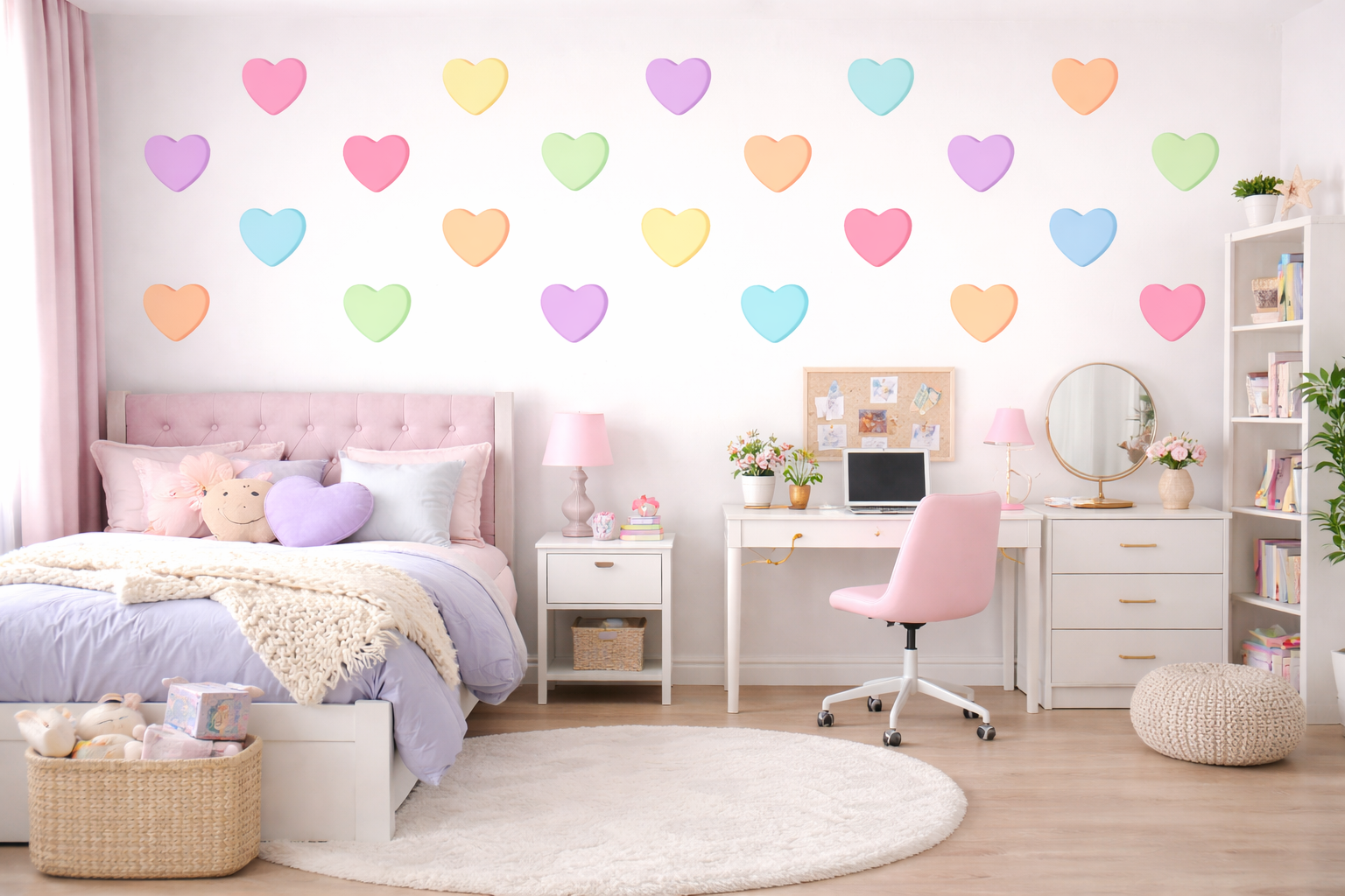 Pastel Heart Wall Decals
