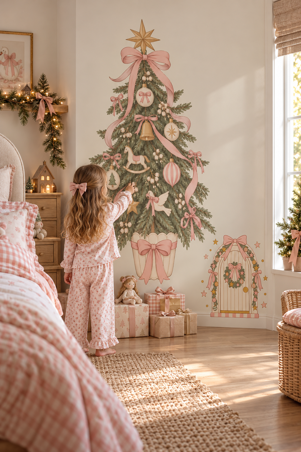 The Christmas Bow Door Wall Decal | Peel & Stick Kids Room Decals