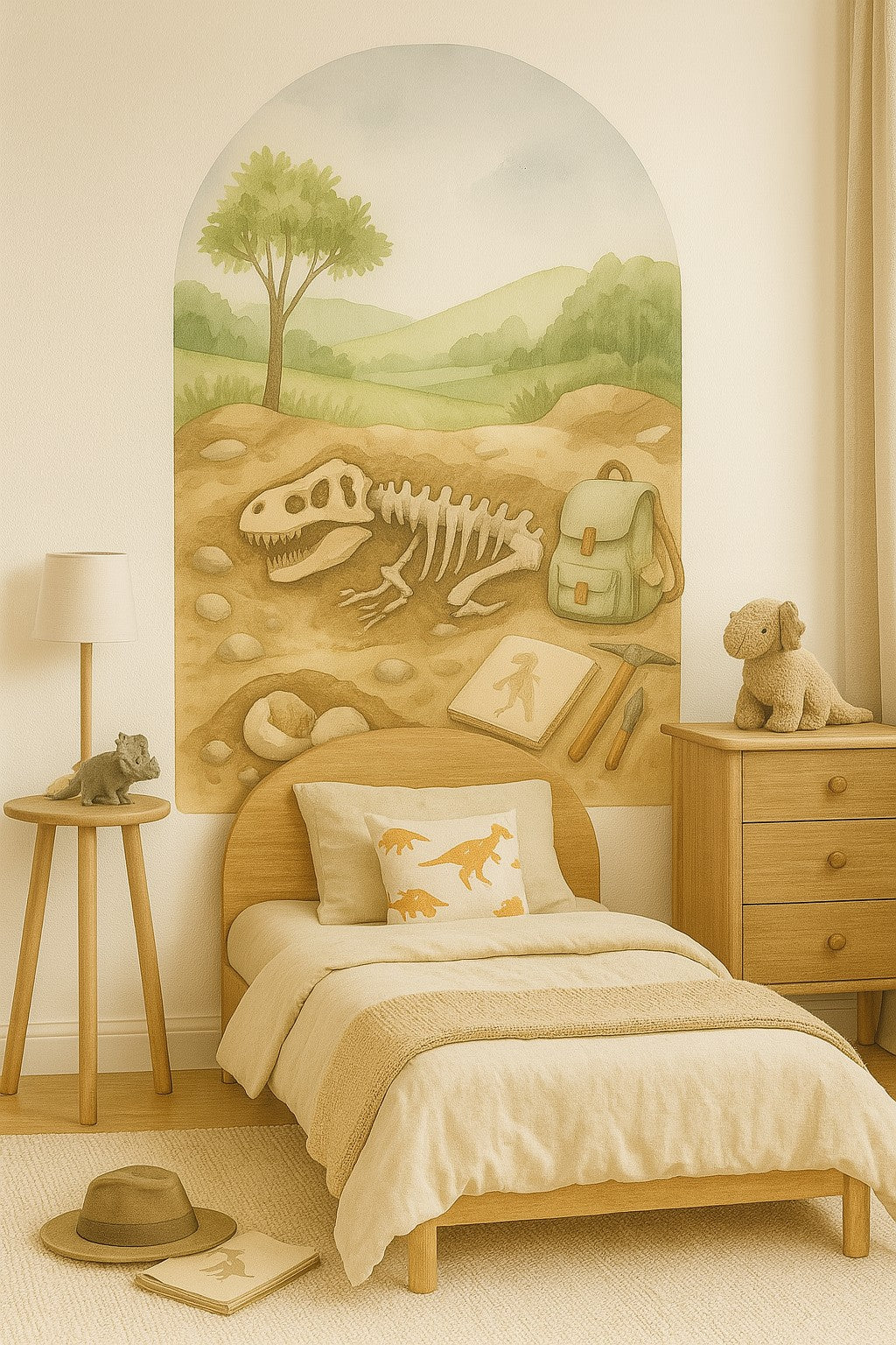 T-Rex Trails Arch – Peel & Stick Dinosaur Dig Wall Decal