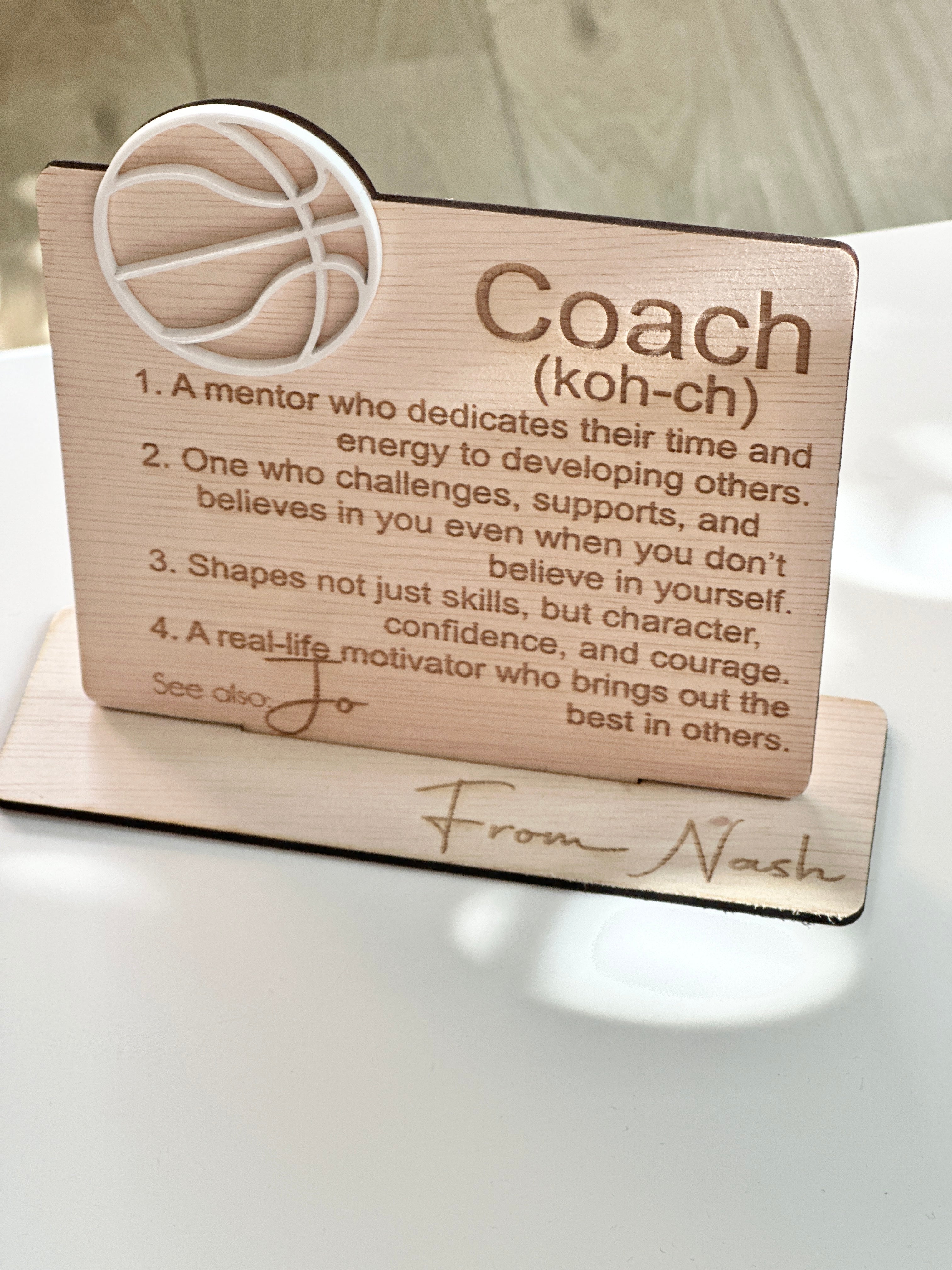 Personalised Keepsake Plaque – Thoughtful Gift for Coaches, Teachers & Team Heroes