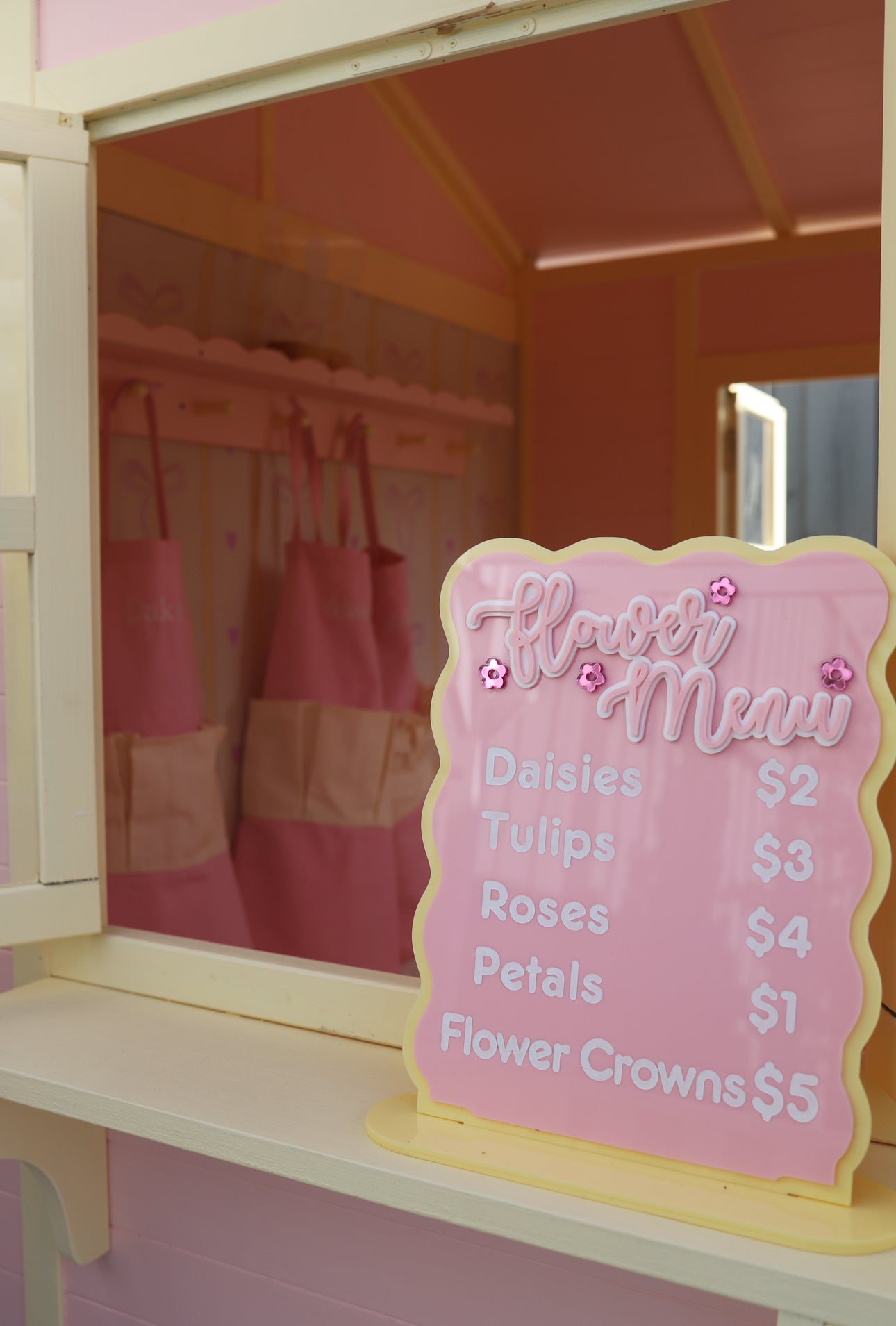 Pink Ribbon Wallpaper for IKEA Play Kitchen and Cubby Makeovers
