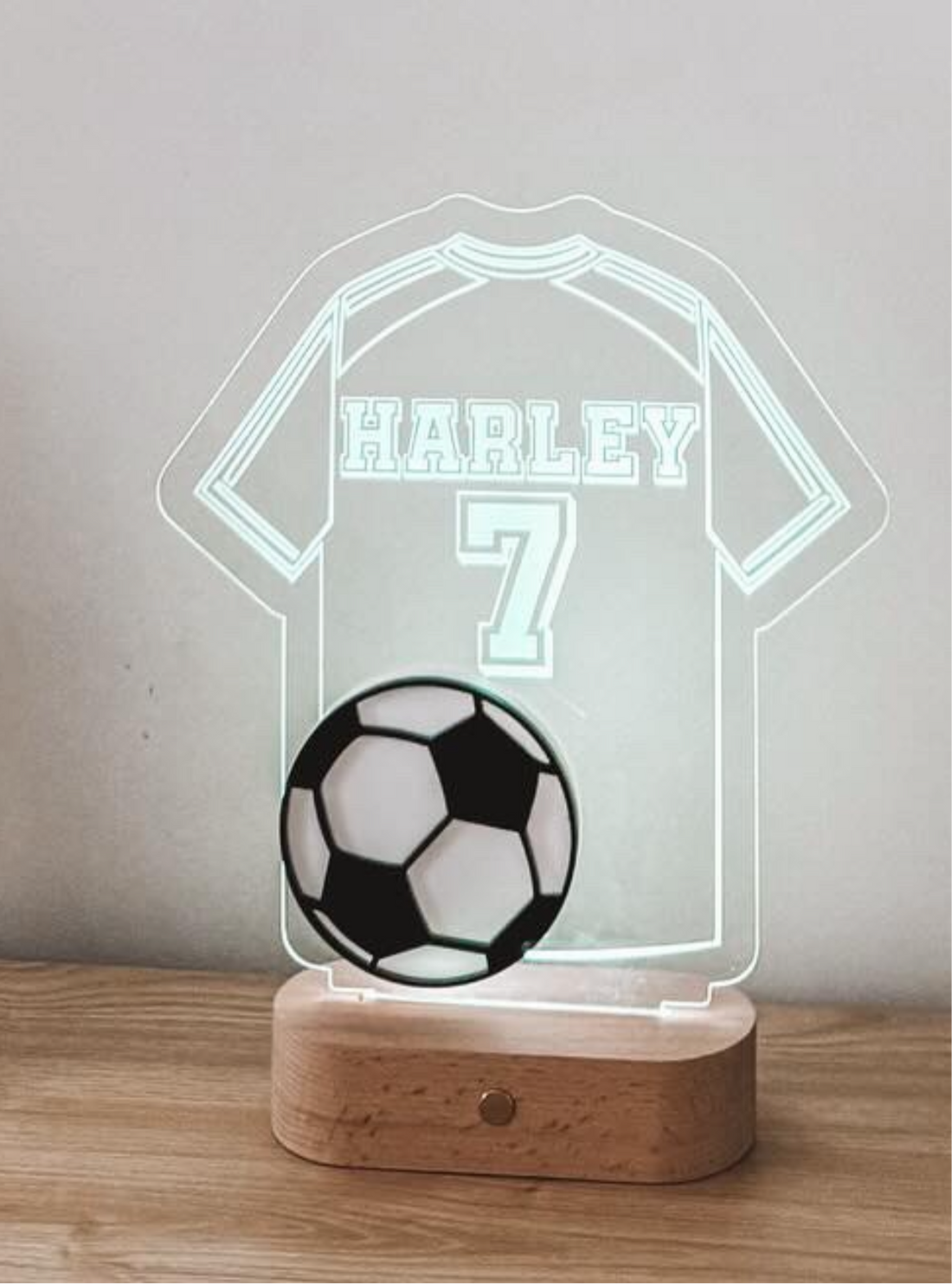 Personalised Soccer Jersey Colour Pop Night Light