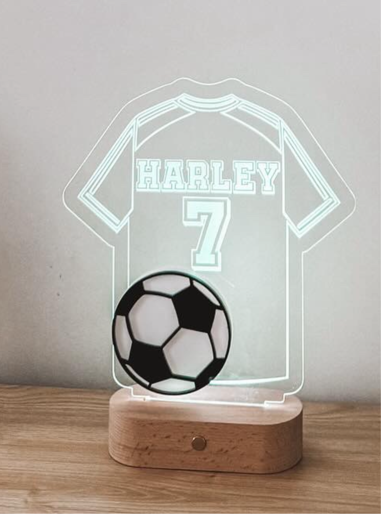 Personalised Soccer Jersey Colour Pop Night Light