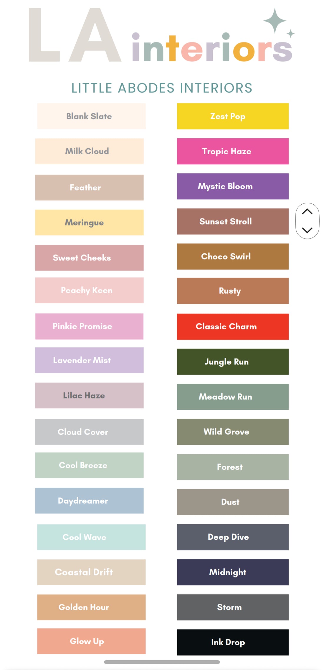 A3 Sample Colour Chart