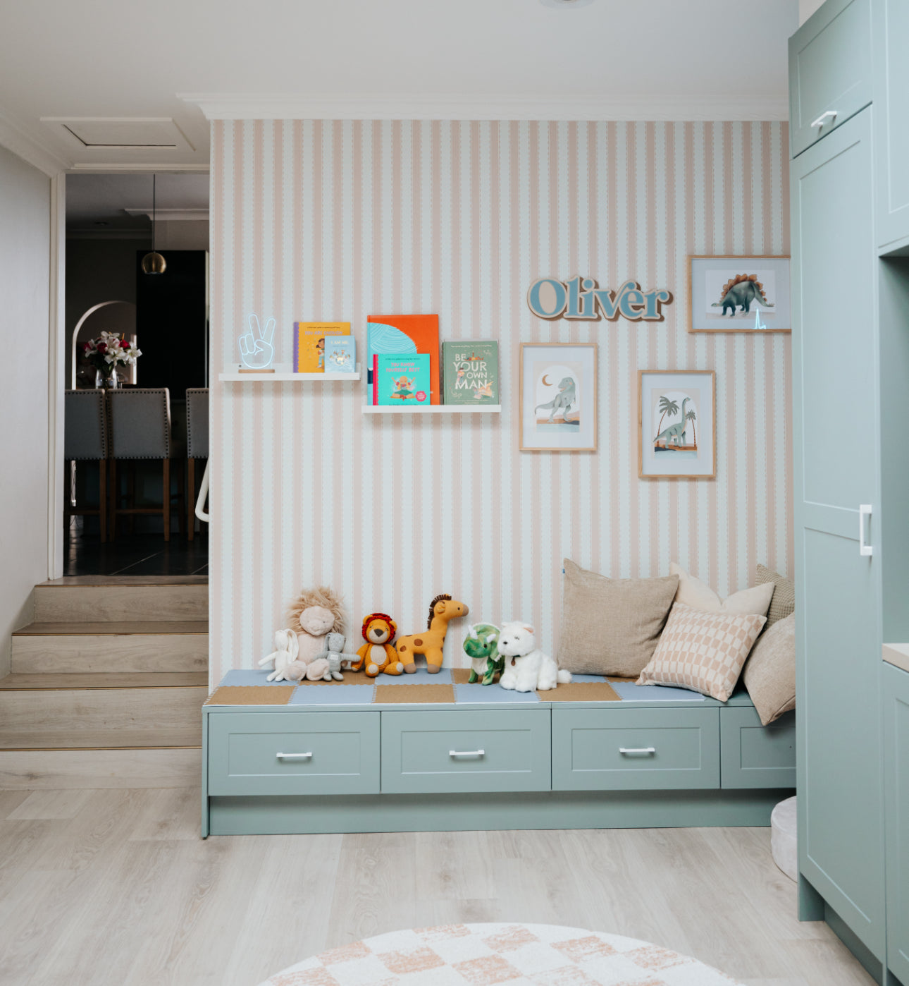 Mavi’s Stripes with a Twist Peel & Stick Kids Wallpaper