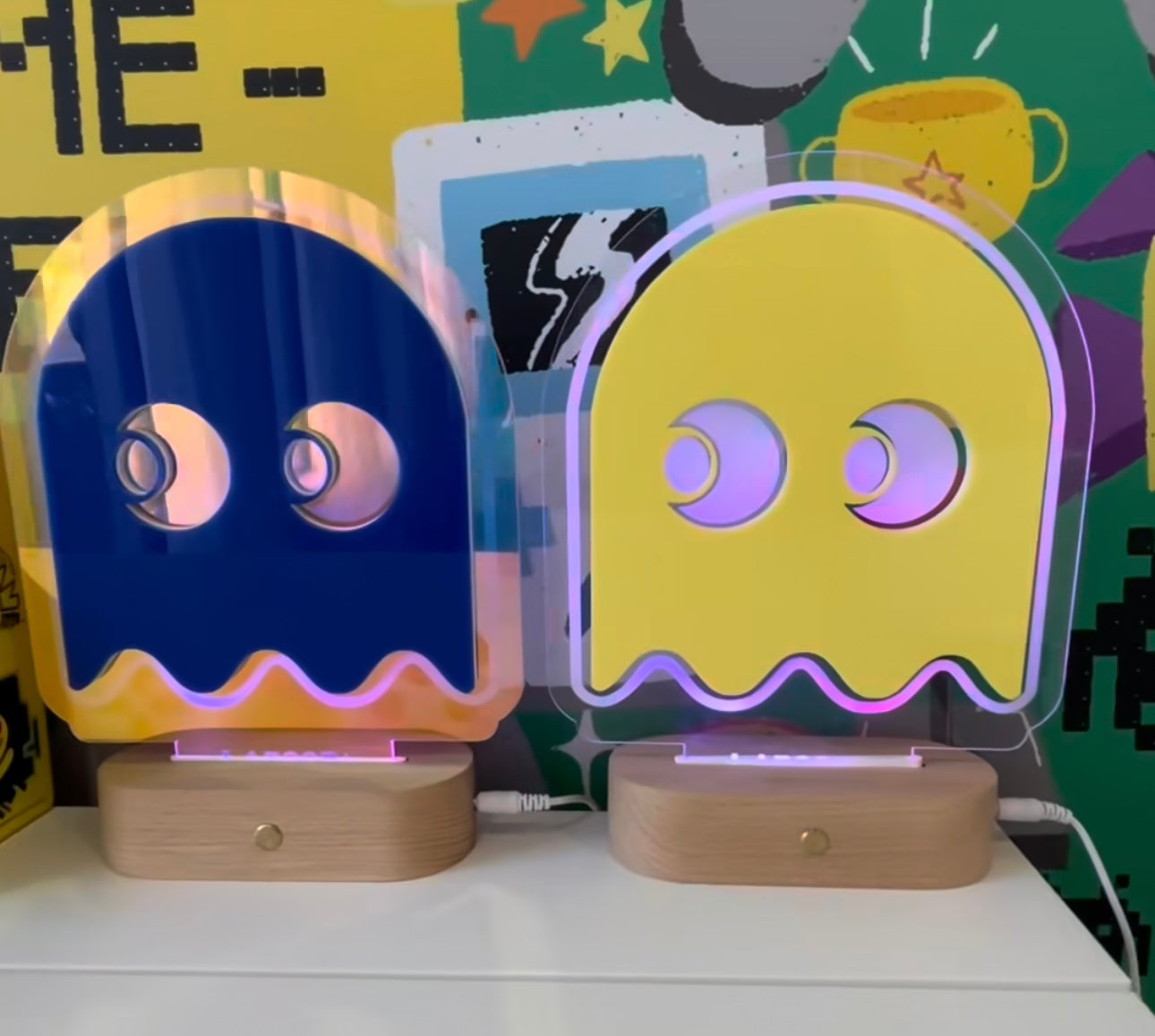 Retro Arcade Ghost Colour Pop Night Light