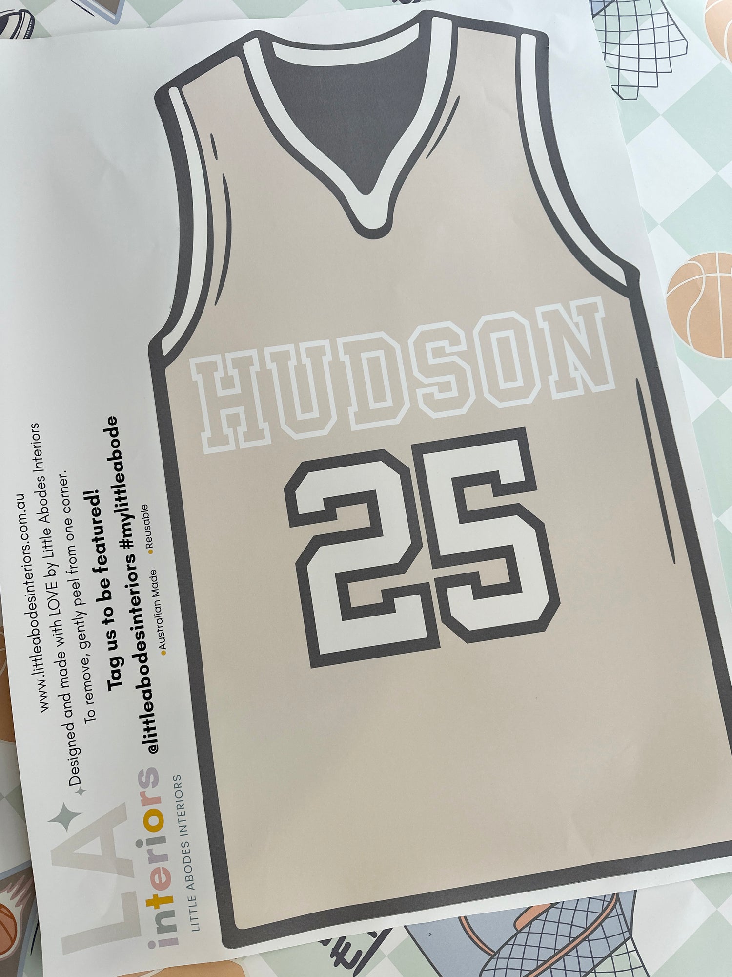 Personalised Basketball Jersey Wall Decal