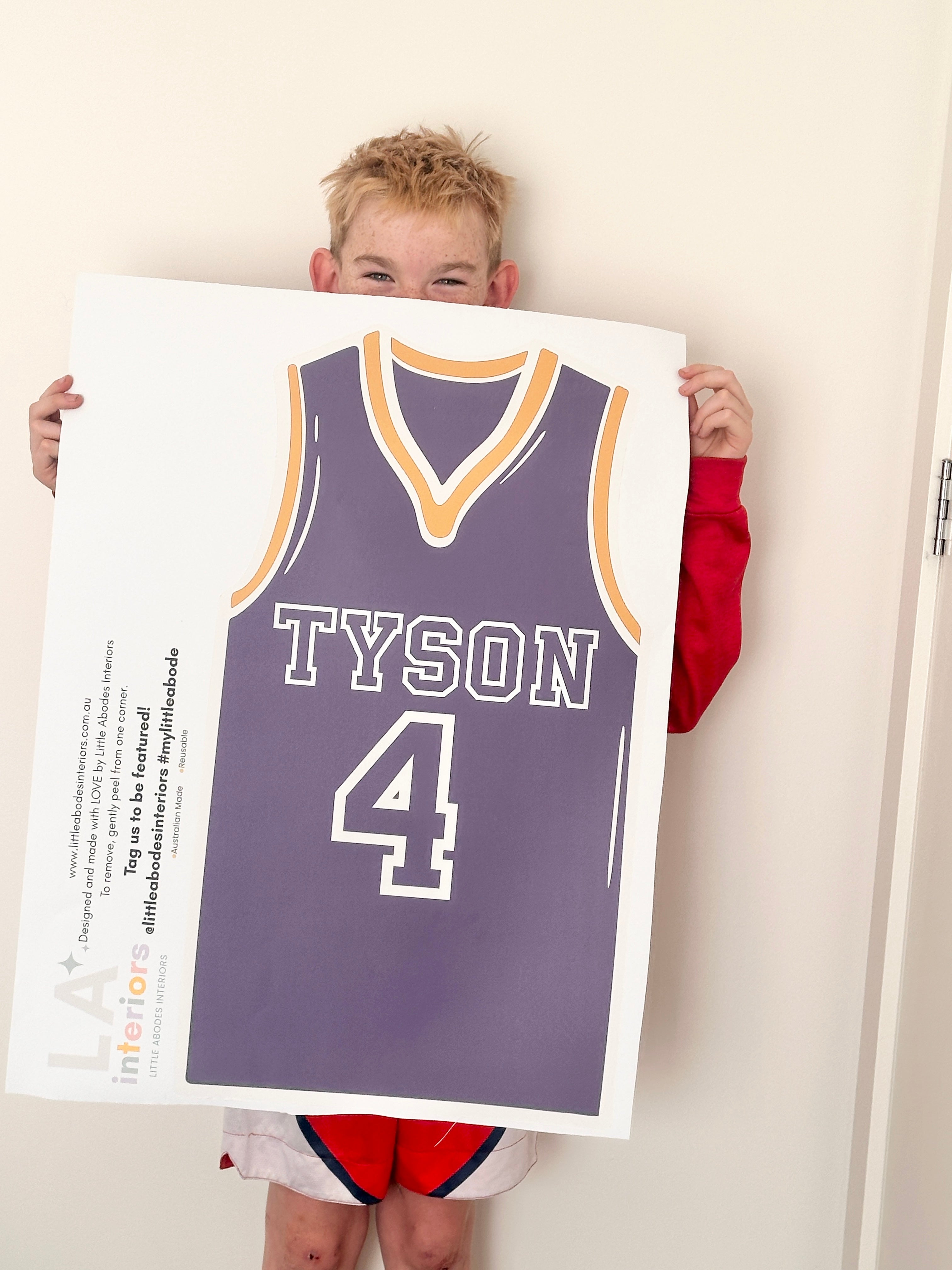 Personalised Basketball Jersey Wall Decal