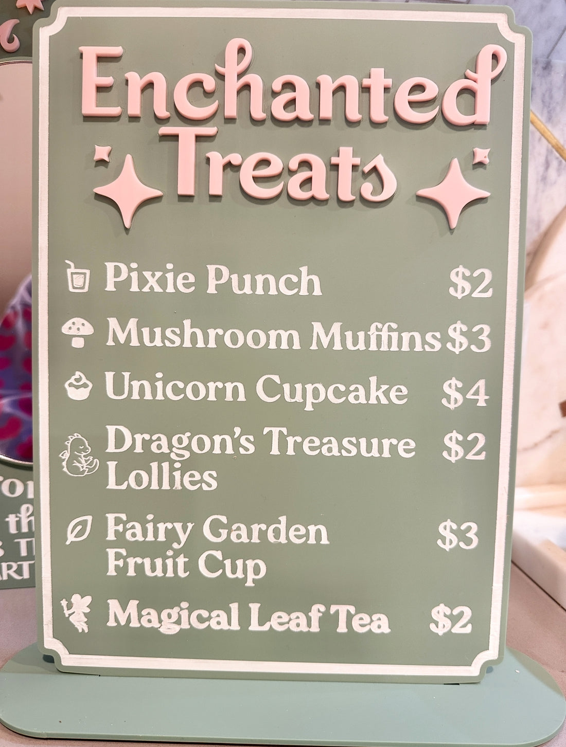 Enchanted Treats Play Menu – Fairy Café Edition