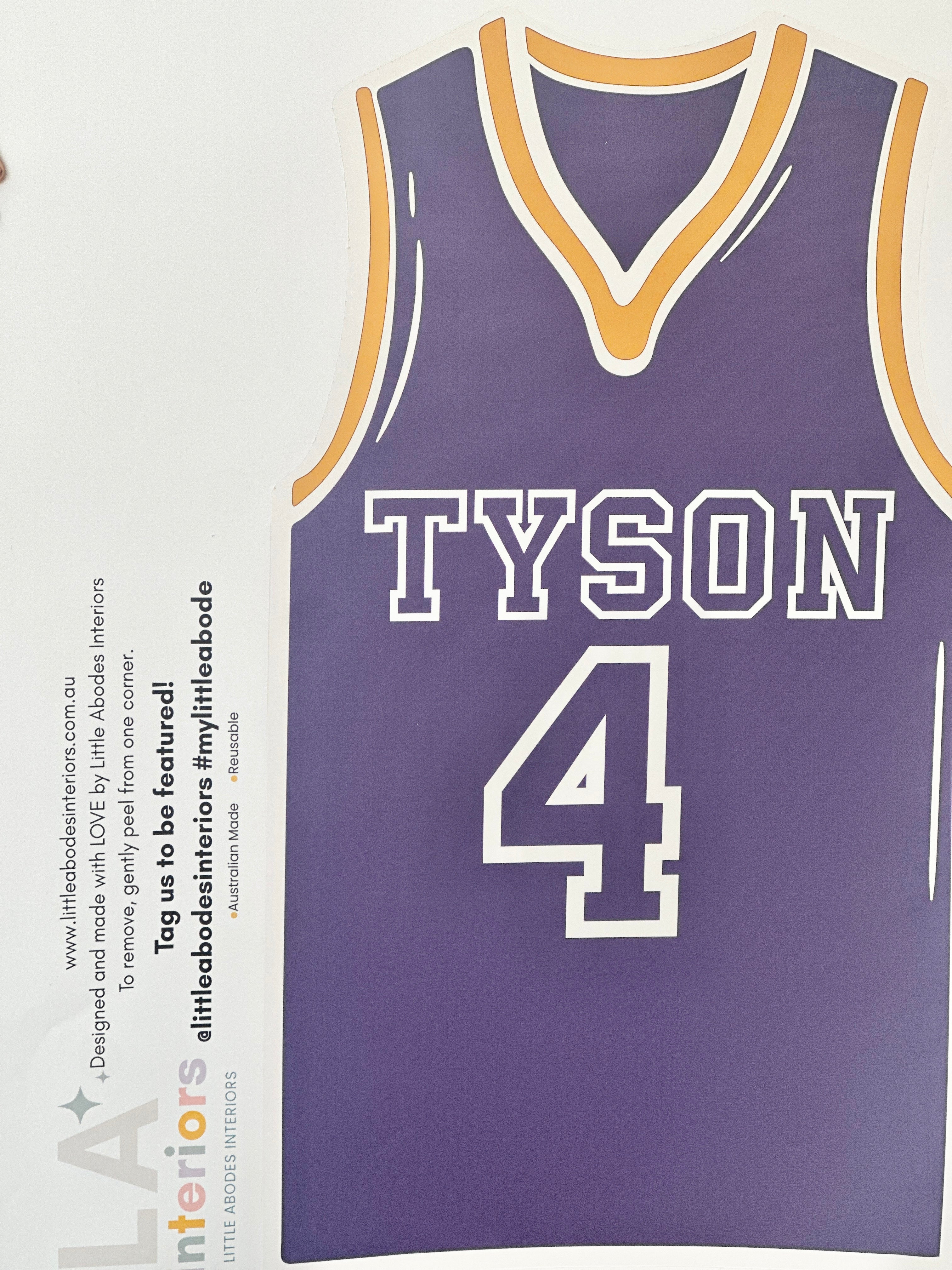 Personalised Basketball Jersey Wall Decal