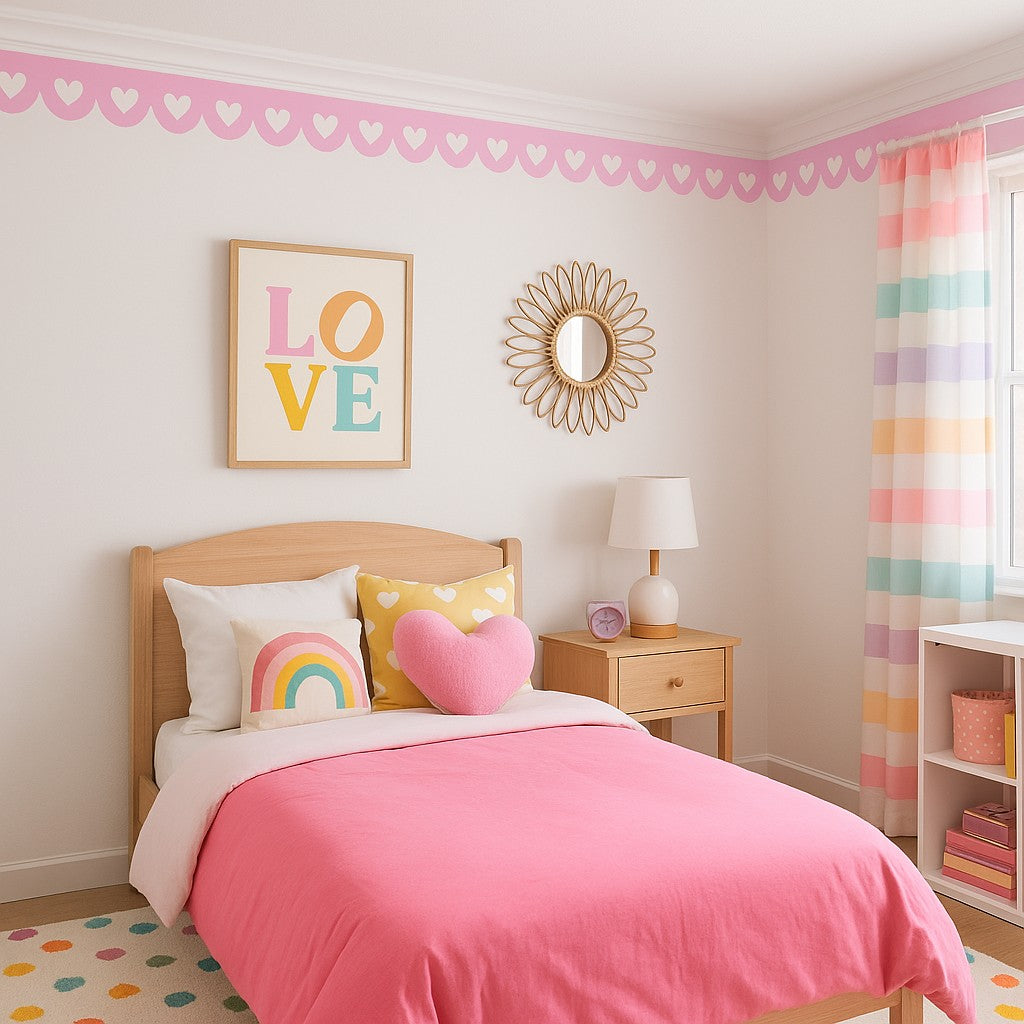 Heart Scallop Border Decal