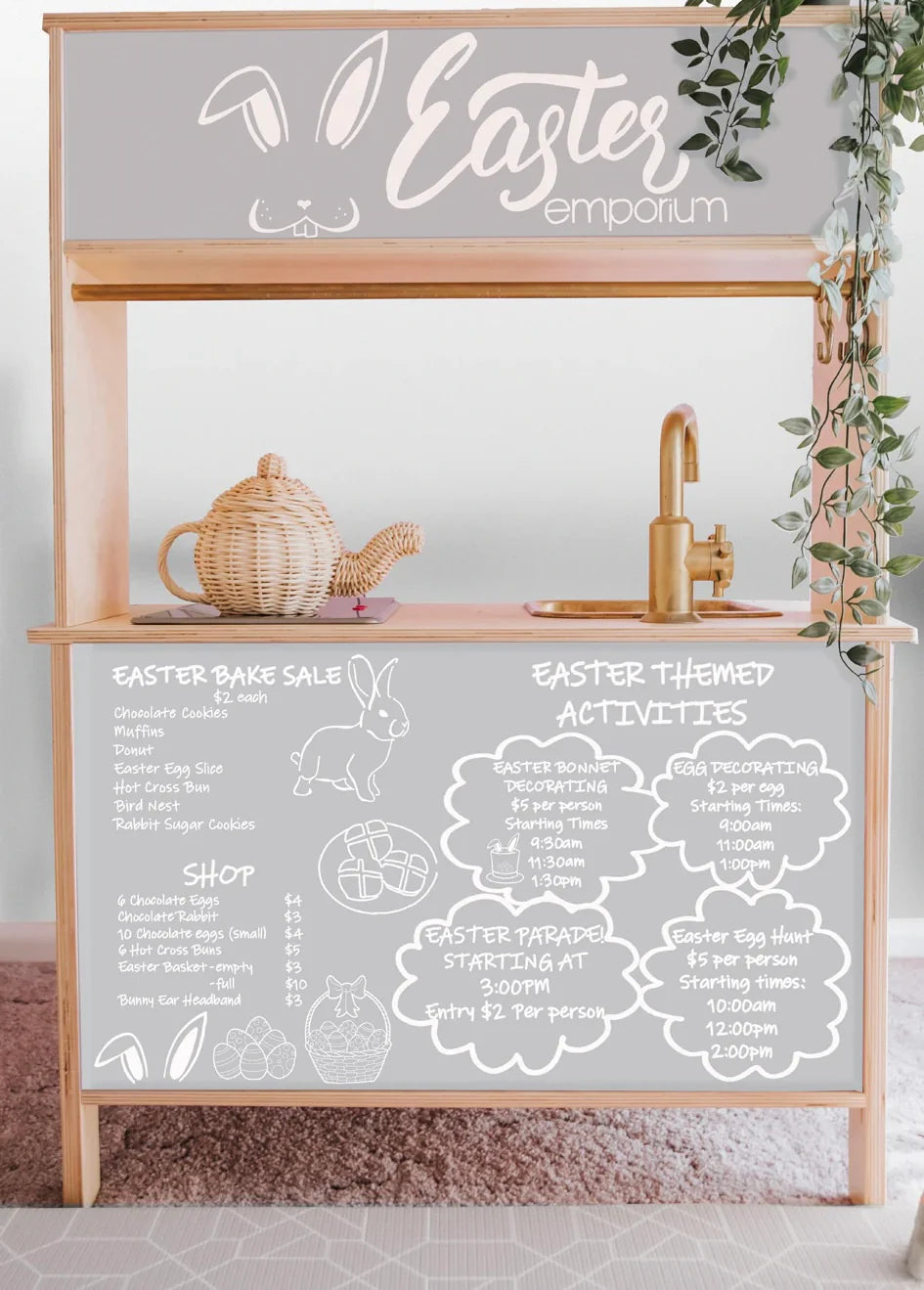 Easter Shop Front Decals (designed for the rear of the IKEA DUKTIG play kitchen)