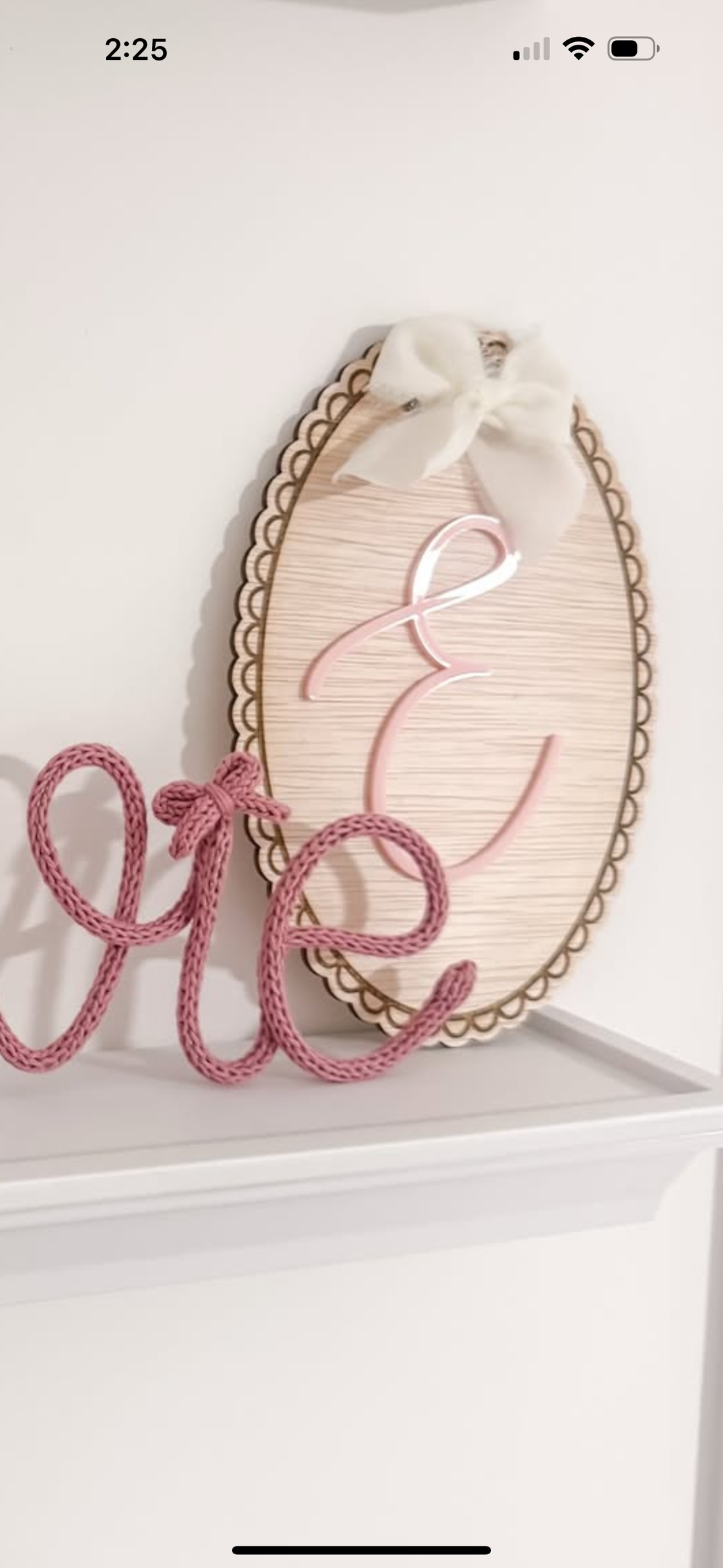 Whimsical Wall Initial – Scalloped Frame