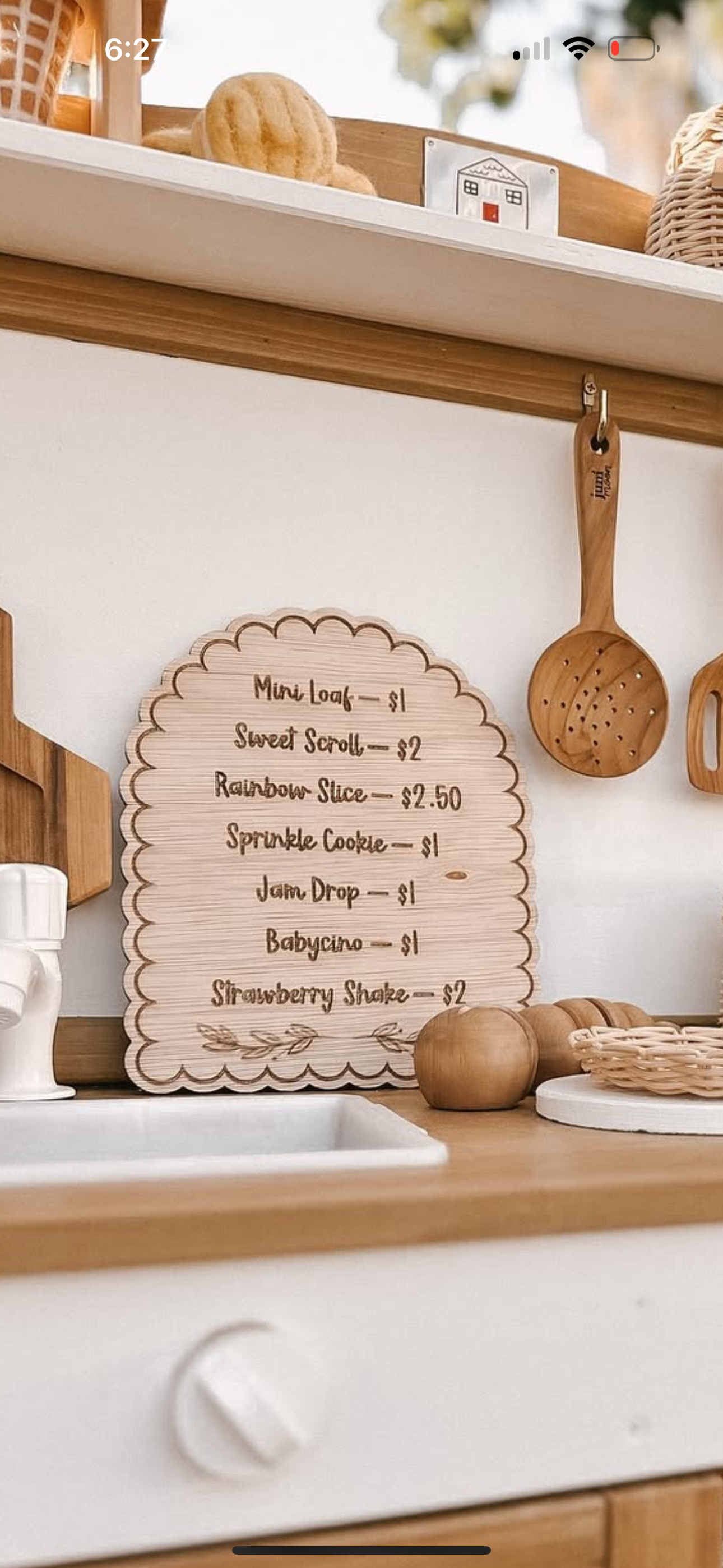 Wooden Bakery Menu Sign