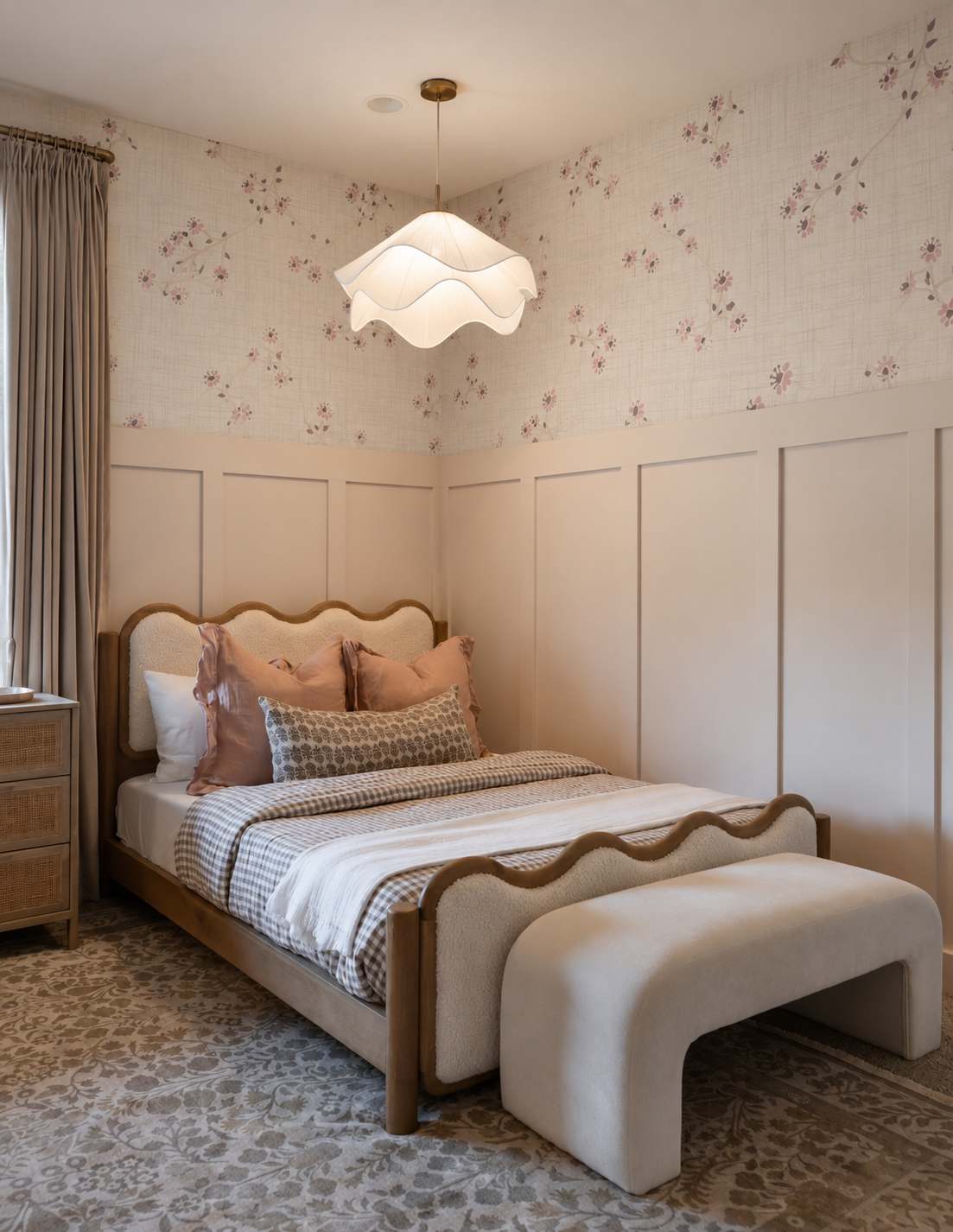 Linen Floral Peel & Stick Kids Wallpaper