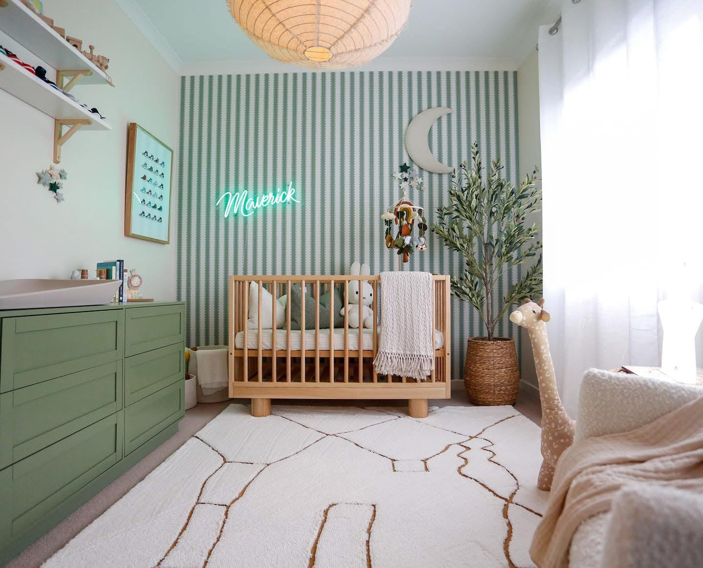 Mavi’s Stripes with a Twist Peel & Stick Kids Wallpaper