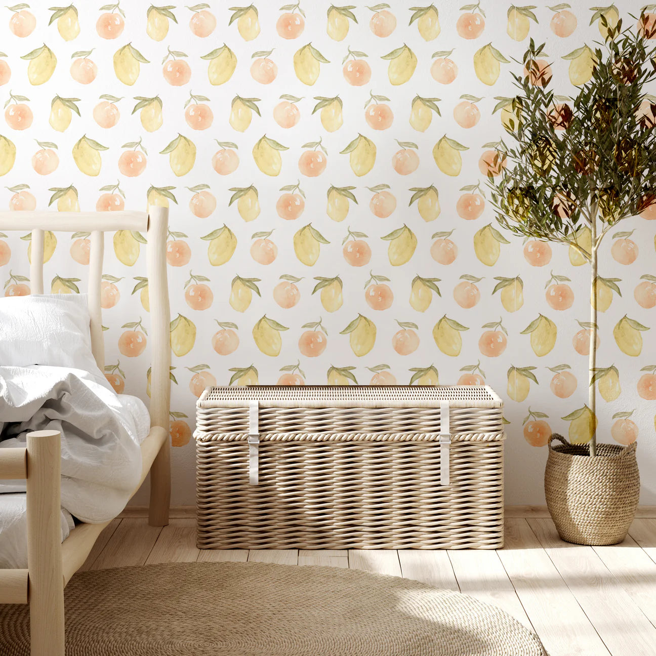 Summer Fruit Party Peel & Stick Kids Wallpaper