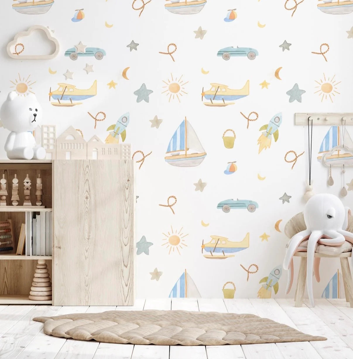 Ahoy Dreamer Peel & Stick Kids Wallpaper